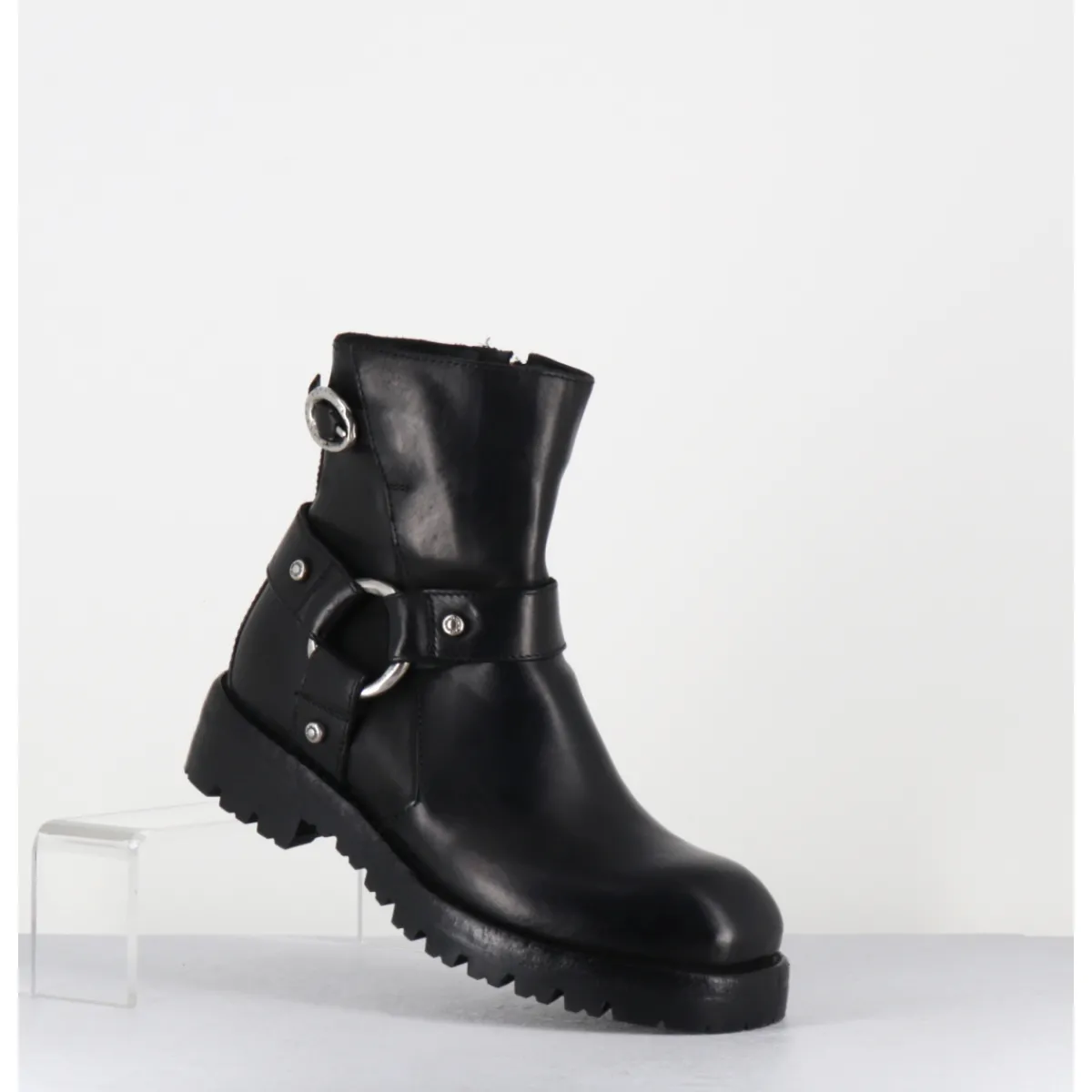Boots | Bikers^LEMARGO Boots bikers en cuir - BM11A CORDOVAN NERO NOIR