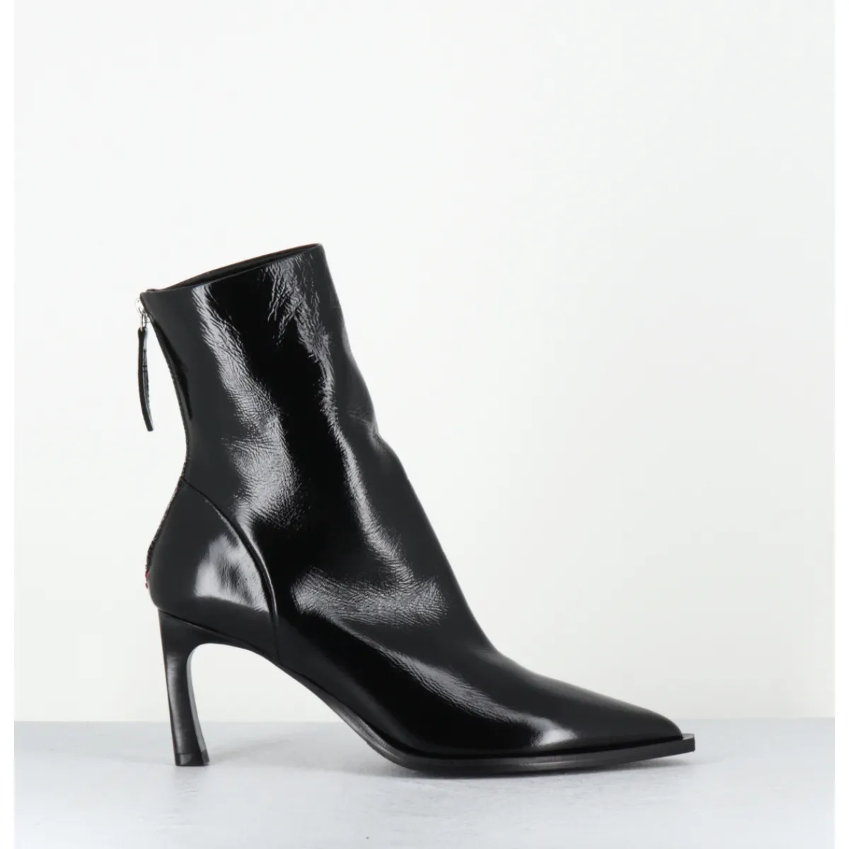Boots^HALMANERA Boots bout pointu à talon haut en cuir - ULA26 GLAZE NERO NOIR