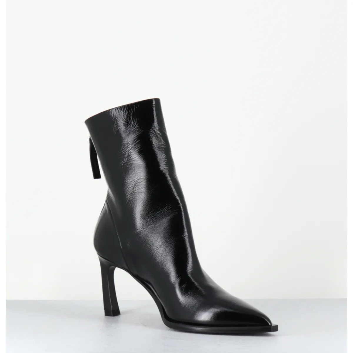 Boots^HALMANERA Boots bout pointu à talon haut en cuir - ULA26 GLAZE NERO NOIR