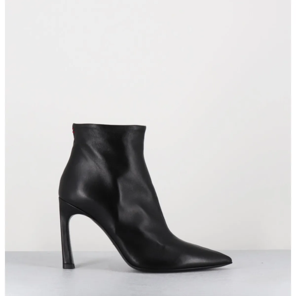 Boots^HALMANERA Boots bout pointu talon haut cuir - VEVA05 BARON NERO NOIR