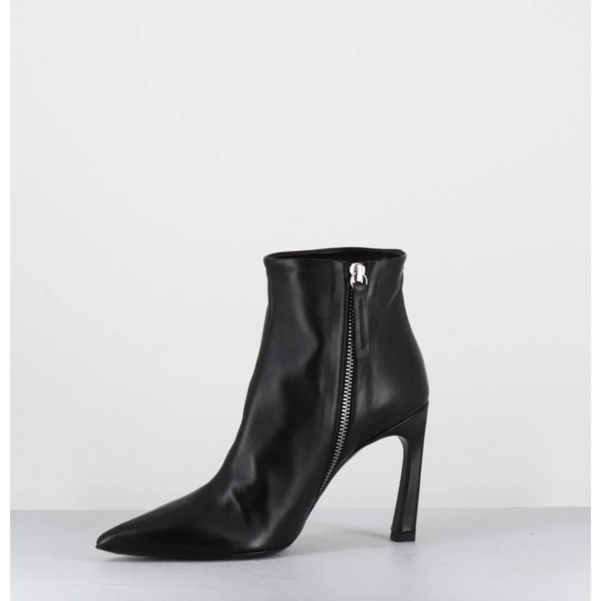 Boots^HALMANERA Boots bout pointu talon haut cuir - VEVA05 BARON NERO NOIR