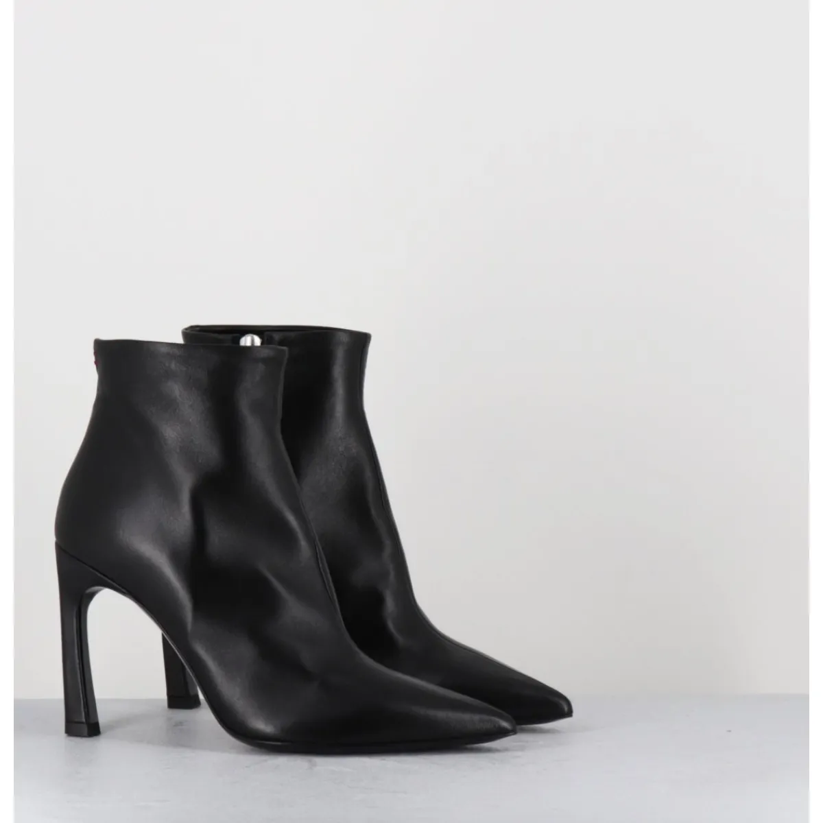 Boots^HALMANERA Boots bout pointu talon haut cuir - VEVA05 BARON NERO NOIR