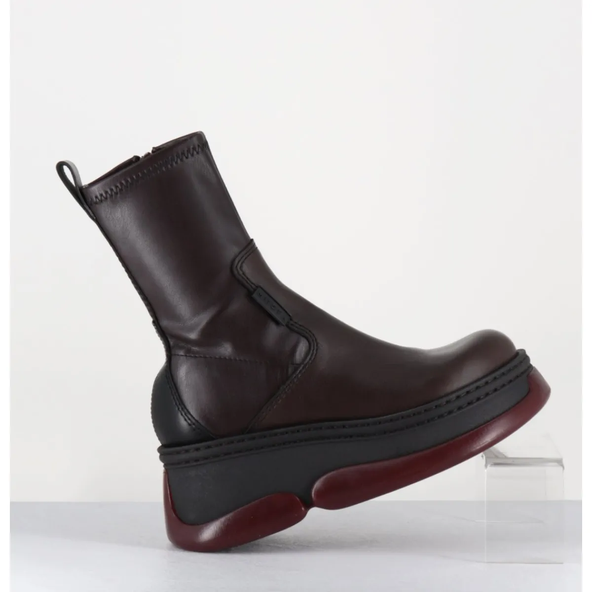Boots | Plateformes^E8 BY MIISTA Boots bubble compensées en cuir stretch - KATTRIN BROWN BOOTS MARRON