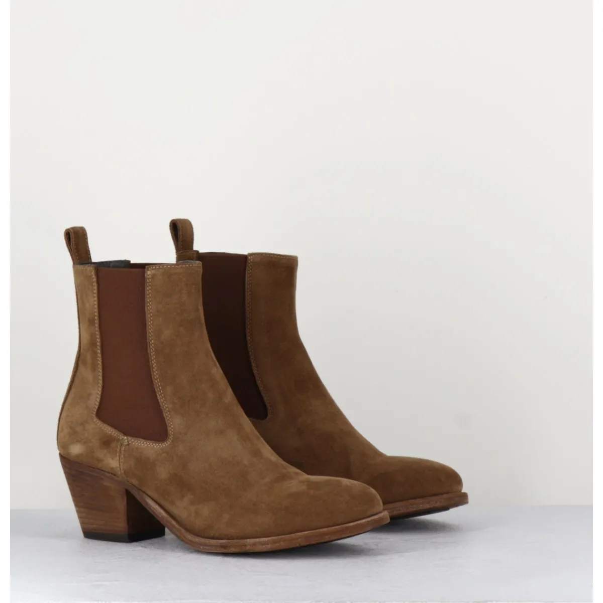 Boots | Santiags^OFFICINE CREATIVE Boots chelsea en daim esprit santiag - SHERRY 002 TOSCANO CAMEL