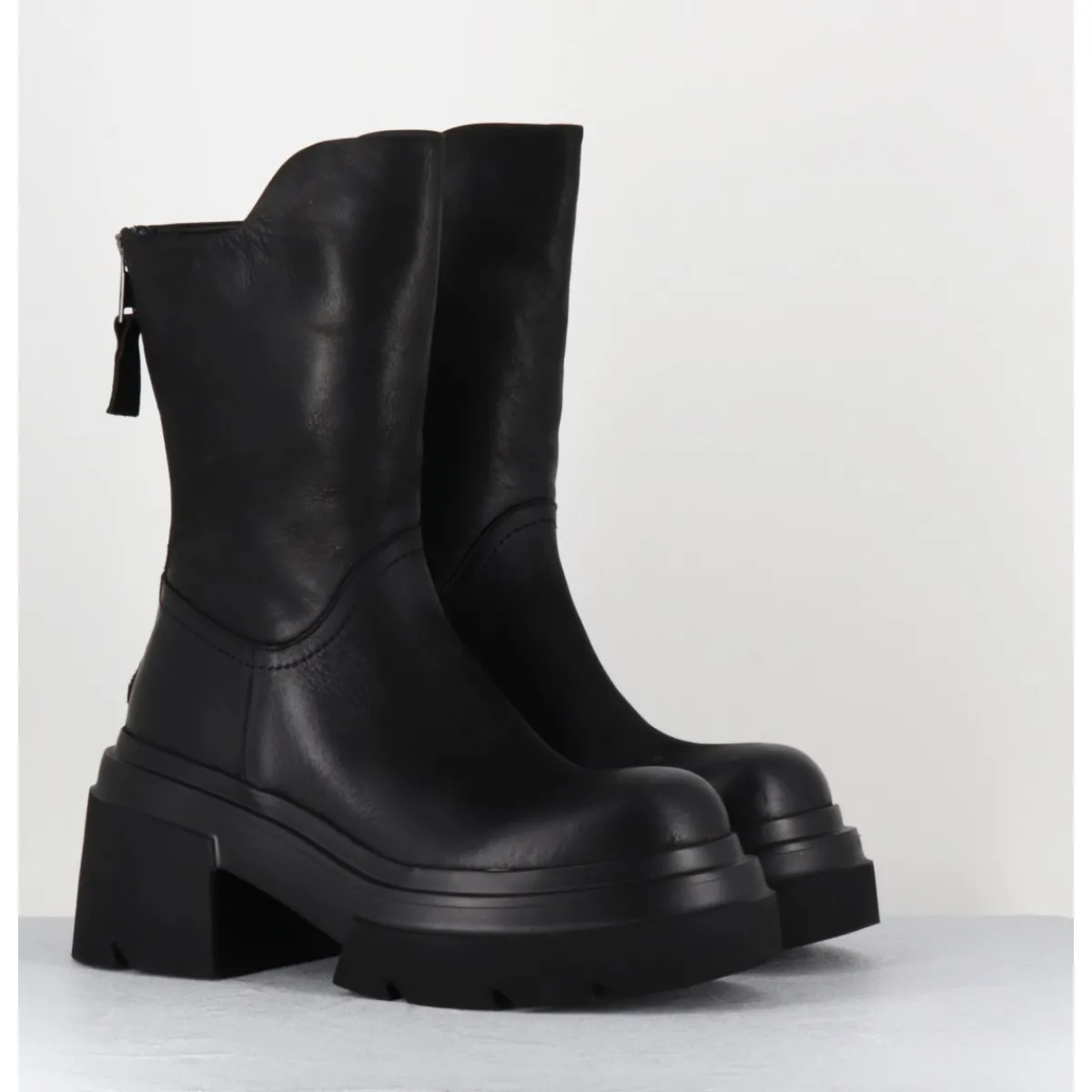 Boots | Bikers^ELENA IACHI Boots chunky en cuir - E3733 BOSTON NERO NOIR