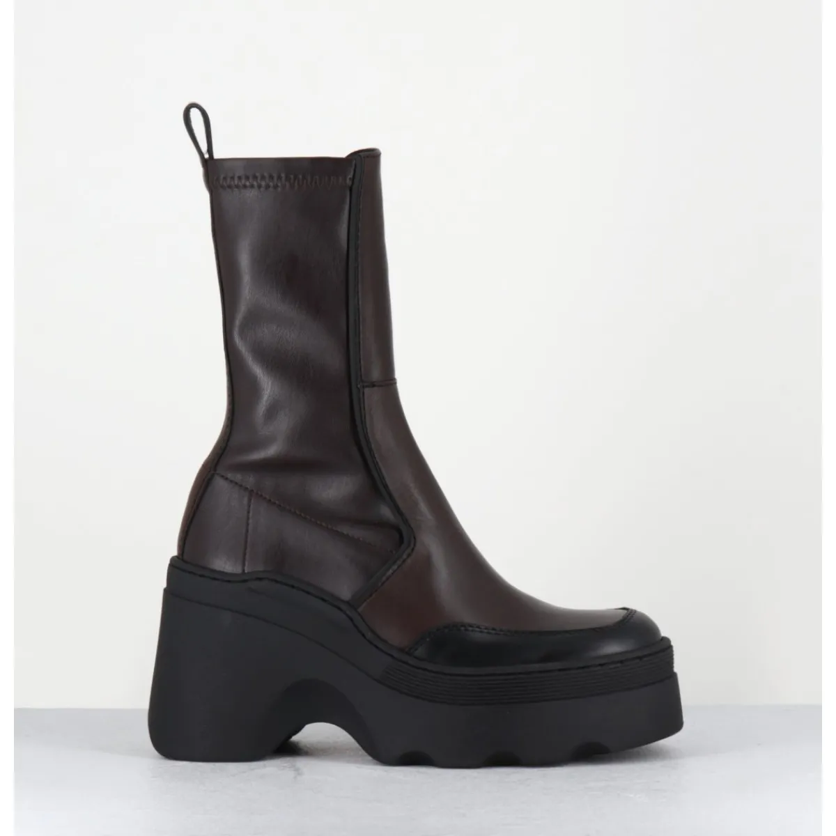 Boots | Plateformes^E8 BY MIISTA Boots compensées en cuir stretch - DEANDRA BROWN BOOTS MARRON