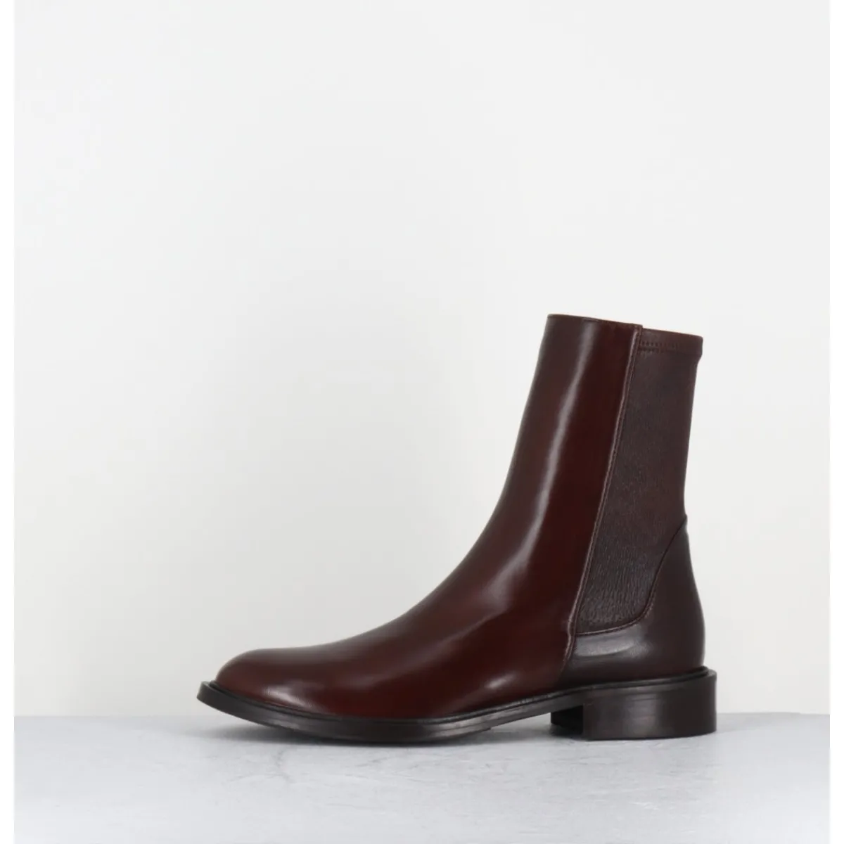 Boots^GARRICE LAB Boots en agneau plongé camel arrière stetch - GAVENE NAPPA SQUIRREL MARRON