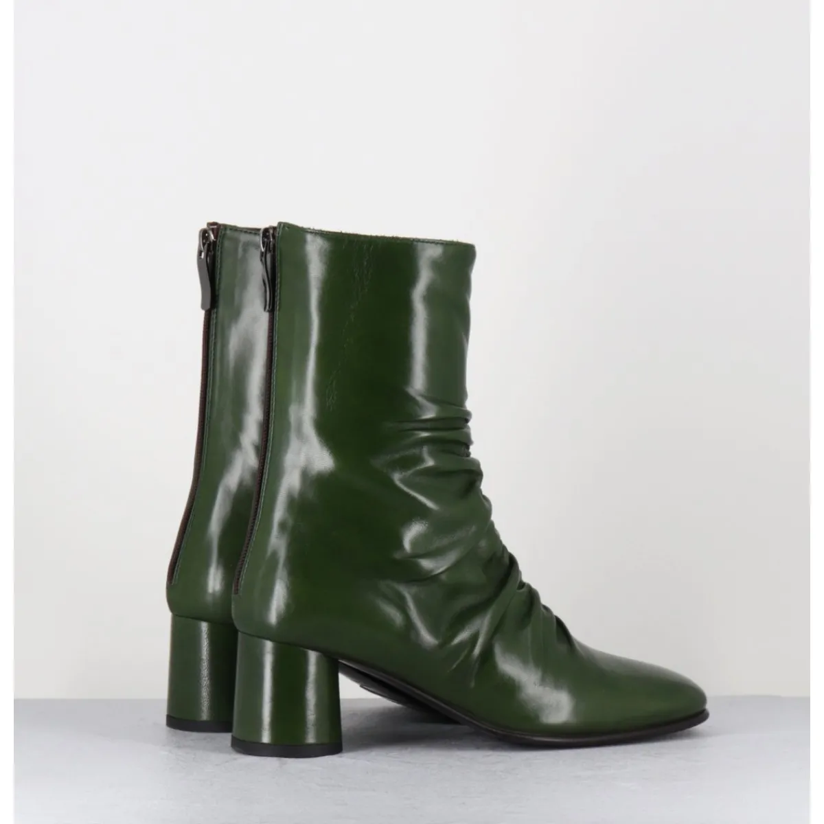Boots^GARRICE LAB Boots en agneau plongé talon graphique - RAVENE NAPPA LESPUGLIO VERT