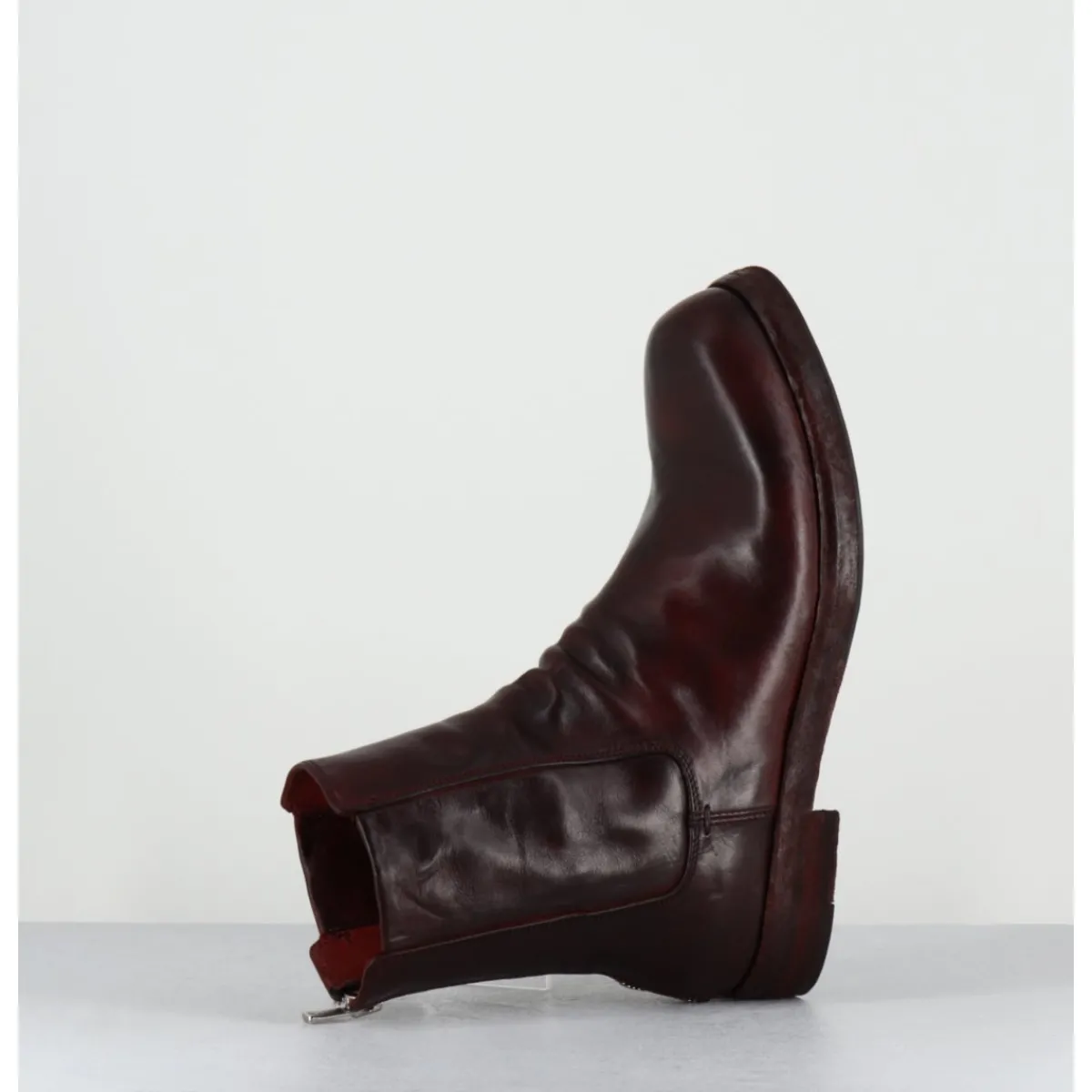 Boots^OFFICINE CREATIVE Boots en cuir x lavé zip arrière - BULLA DD 304 RUBINO BORDEAU