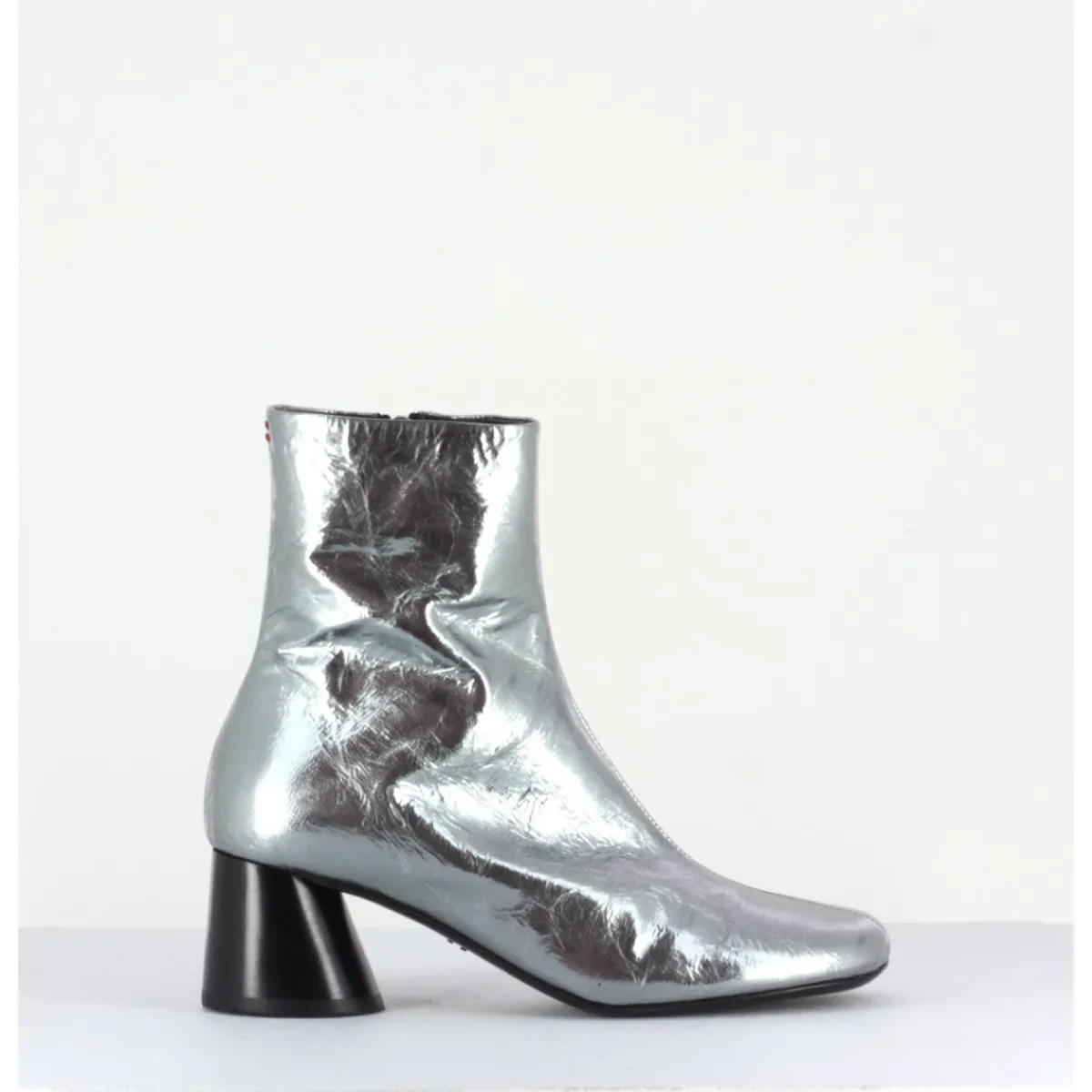 Boots^HALMANERA Boots en cuir froissé métallisé - ODILE02 METAL ARGENT