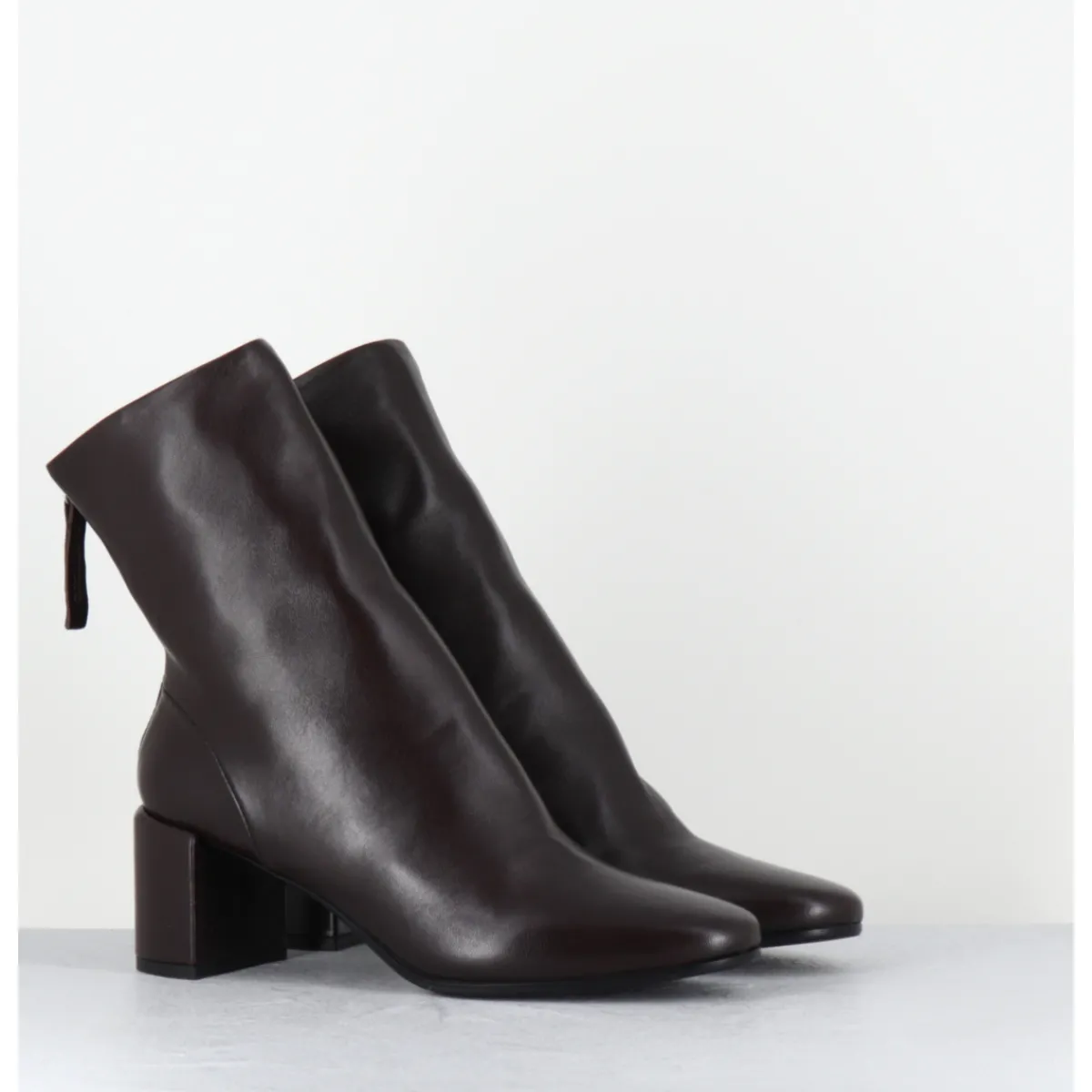 Boots^HALMANERA Boots en cuir souple à talon - BETA26 BARON T MORO MARRON