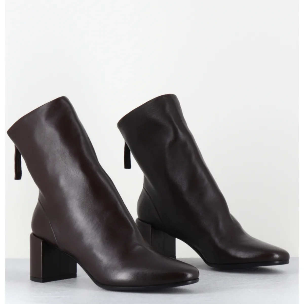 Boots^HALMANERA Boots en cuir souple à talon - BETA26 BARON T MORO MARRON
