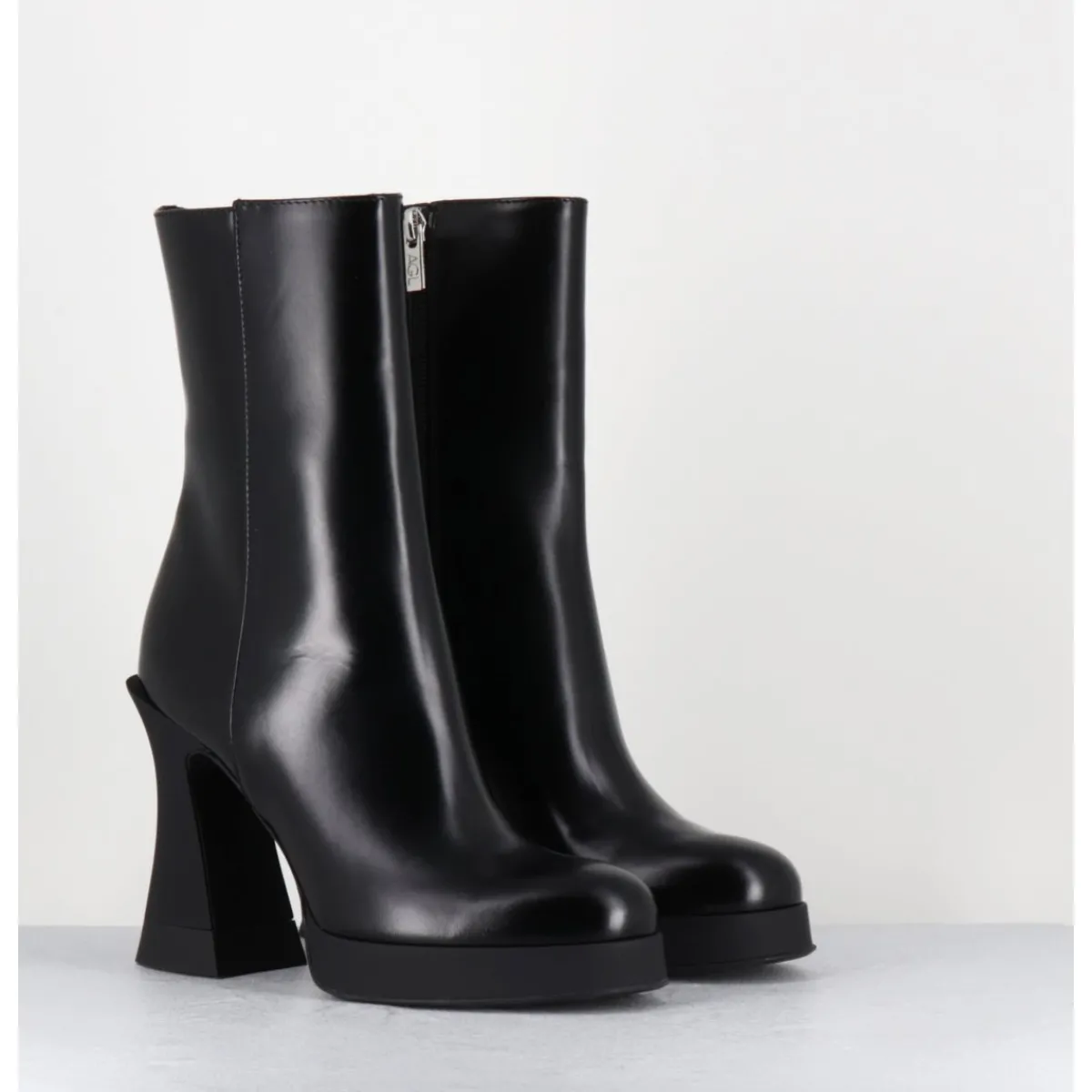 Boots | Plateformes^AGL Boots en cuir à talon haut en gomme - JANIS BOOTIE NERO NOIR