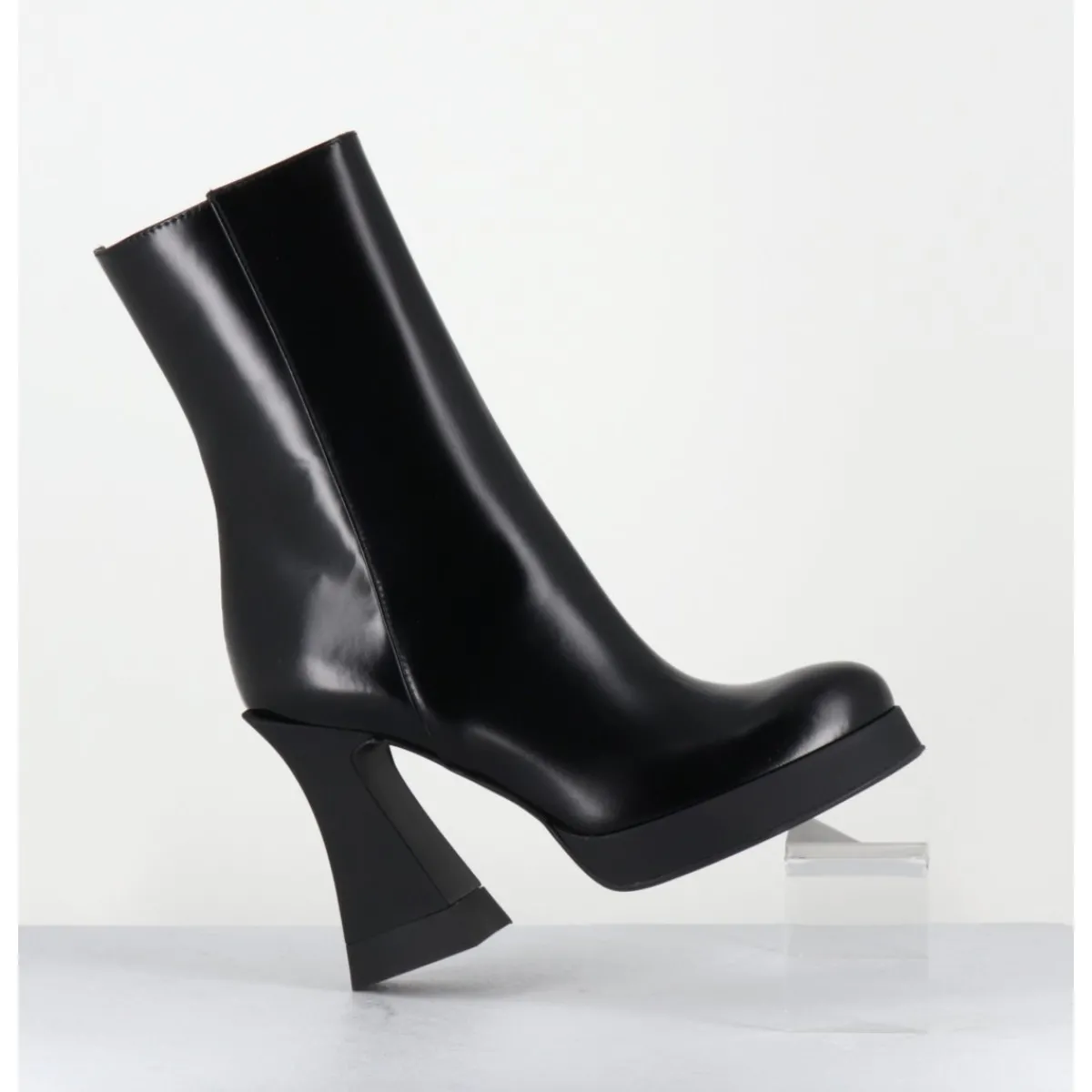 Boots | Plateformes^AGL Boots en cuir à talon haut en gomme - JANIS BOOTIE NERO NOIR