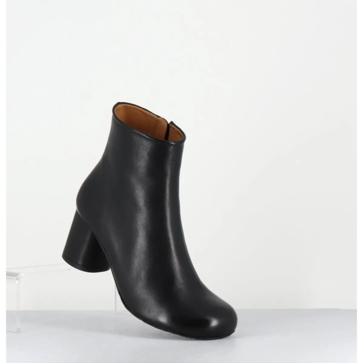 Boots^AUDLEY Boots en cuir à talon ligne minimaliste - SAKA NAPPA BLACK NOIR