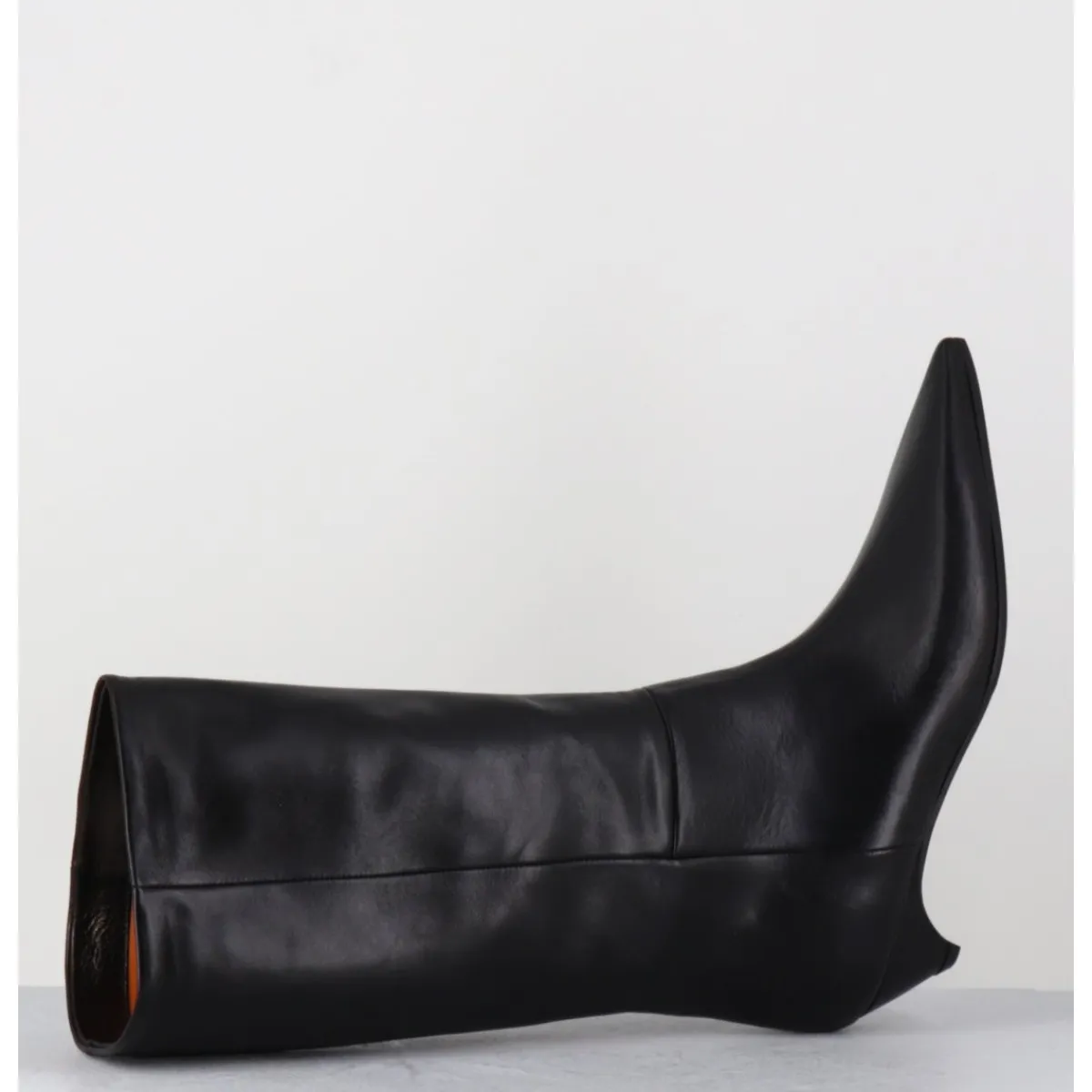 Boots^THEA MIKA Boots en cuir bout pointu petit talon conique - TMC280B NATUR NERO NOIR