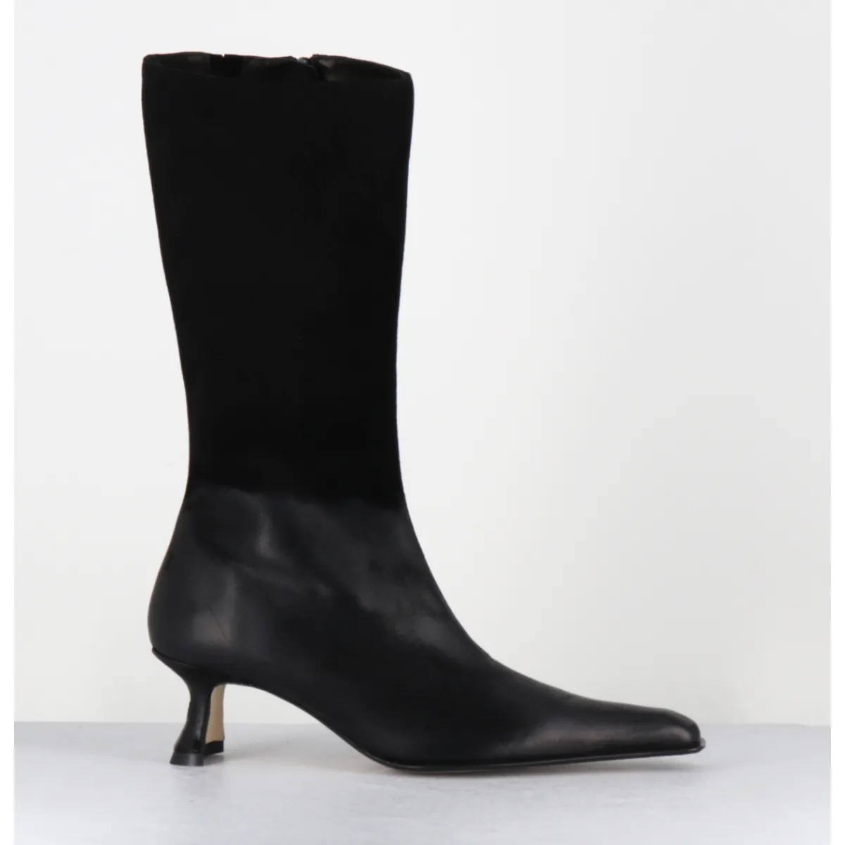 Boots^MIISTA Boots en cuir dégradé petit talon - RILLA DEGRADE BOOTS NOIR