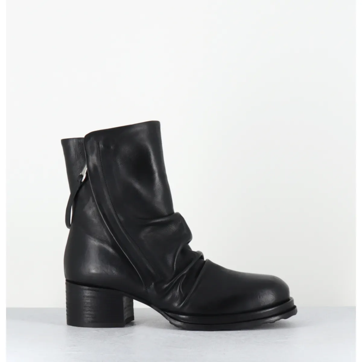 Boots | Bikers^MALLONI Boots en cuir double zip petit talon - BURTON ANKLE BOOT NOIR