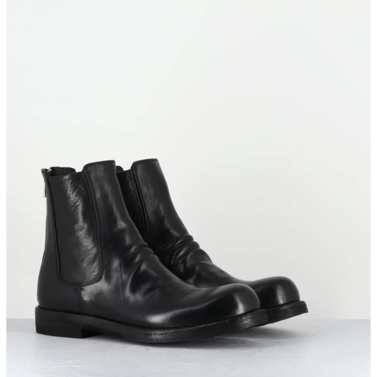 Boots^OFFICINE CREATIVE Boots en cuir lavé zip arrière - BULLA DD 304 NERO NOIR
