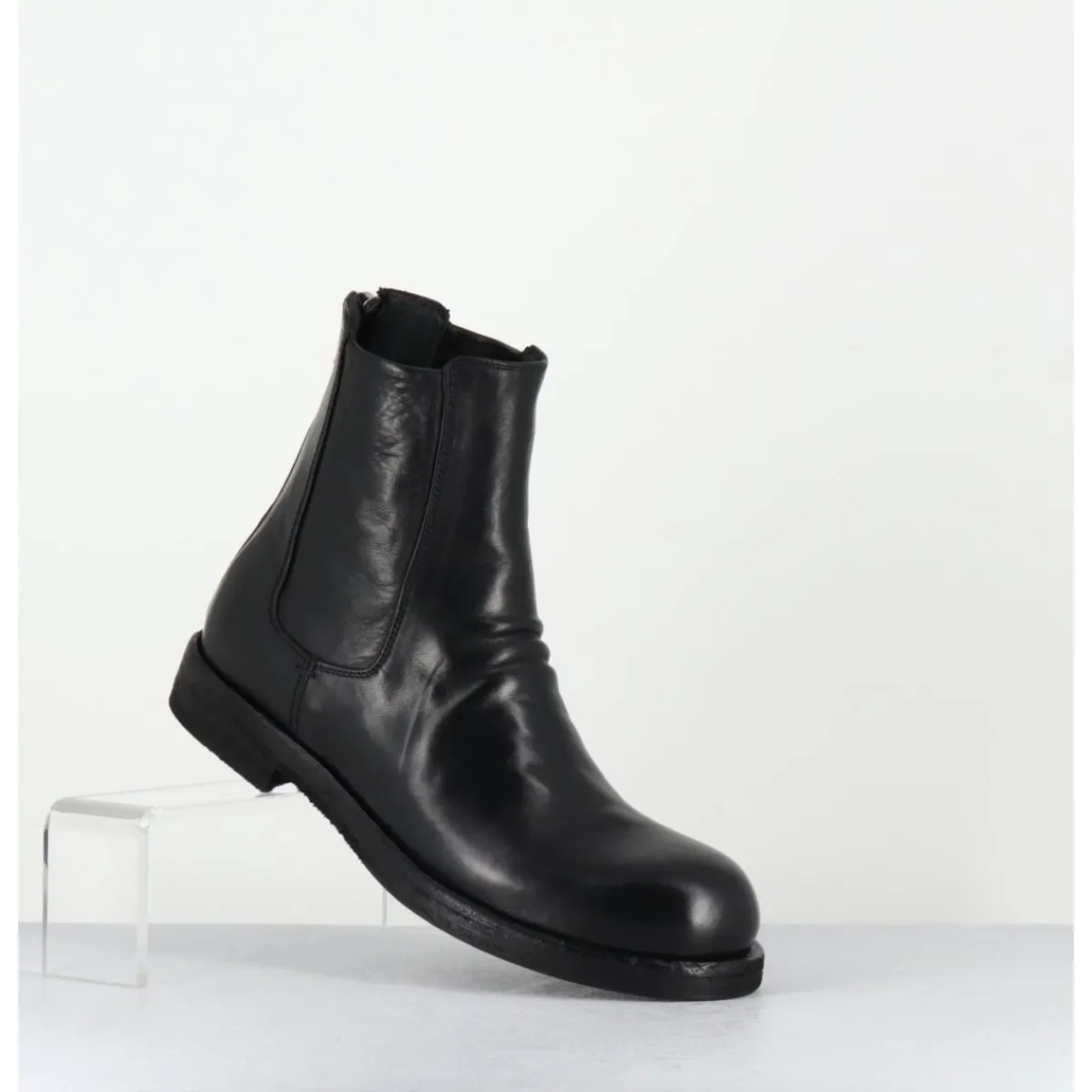 Boots^OFFICINE CREATIVE Boots en cuir lavé zip arrière - BULLA DD 304 NERO NOIR
