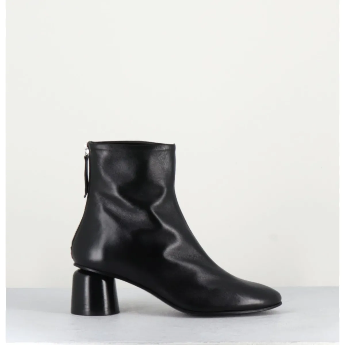 Boots^HALMANERA Boots en cuir petit talon 60s - ANYA13 BARON NERO NOIR