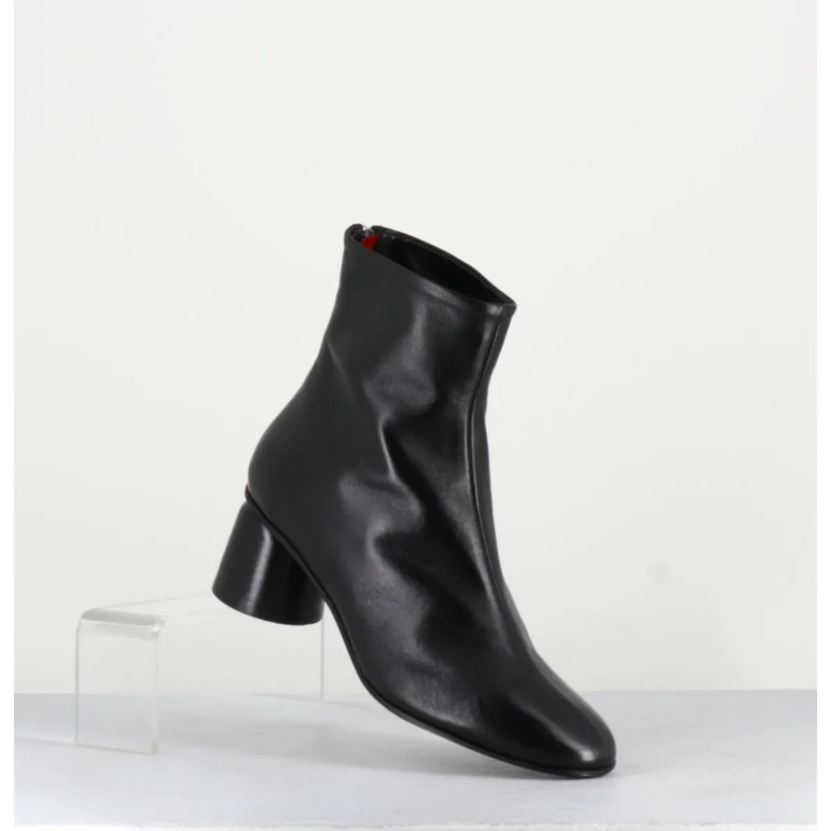 Boots^HALMANERA Boots en cuir petit talon 60s - ANYA13 BARON NERO NOIR