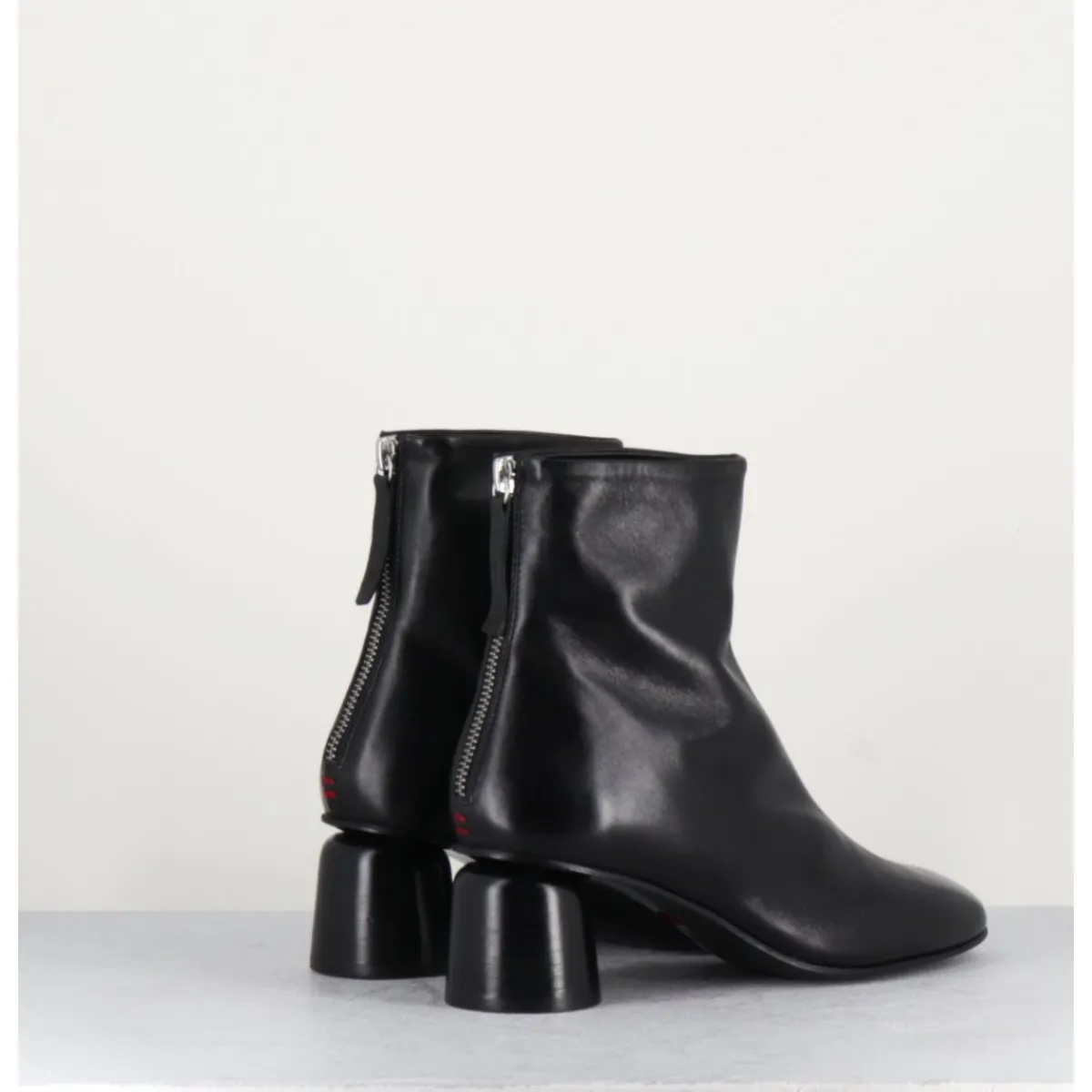 Boots^HALMANERA Boots en cuir petit talon 60s - ANYA13 BARON NERO NOIR