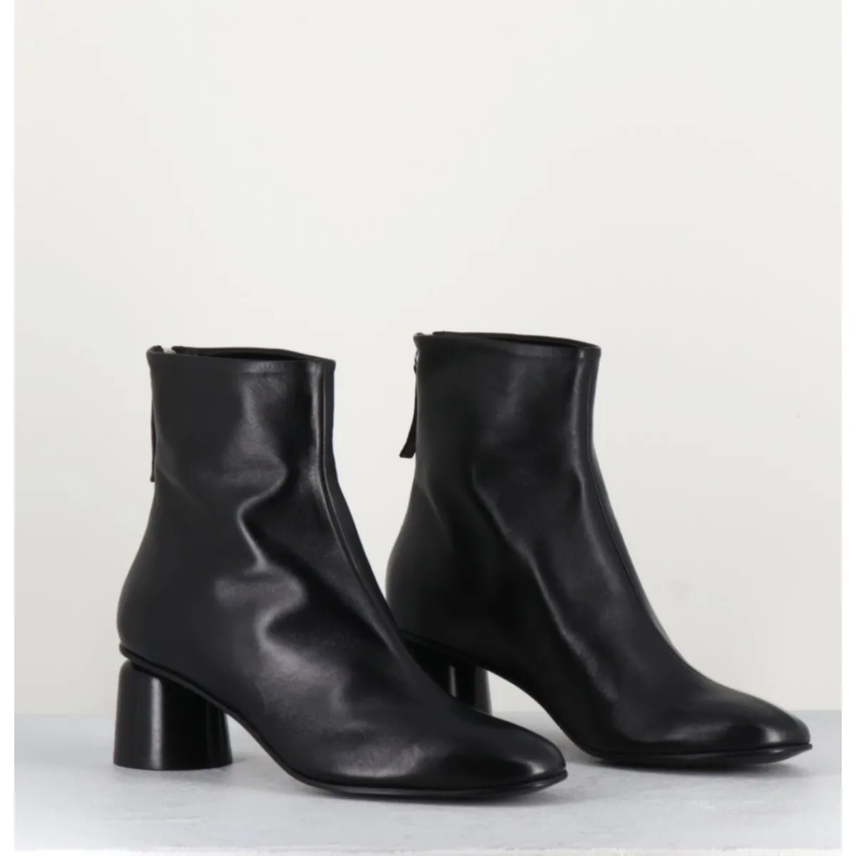 Boots^HALMANERA Boots en cuir petit talon 60s - ANYA13 BARON NERO NOIR