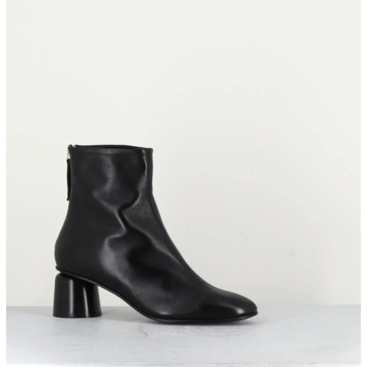 Boots^HALMANERA Boots en cuir petit talon 60s - ANYA13 BARON NERO NOIR