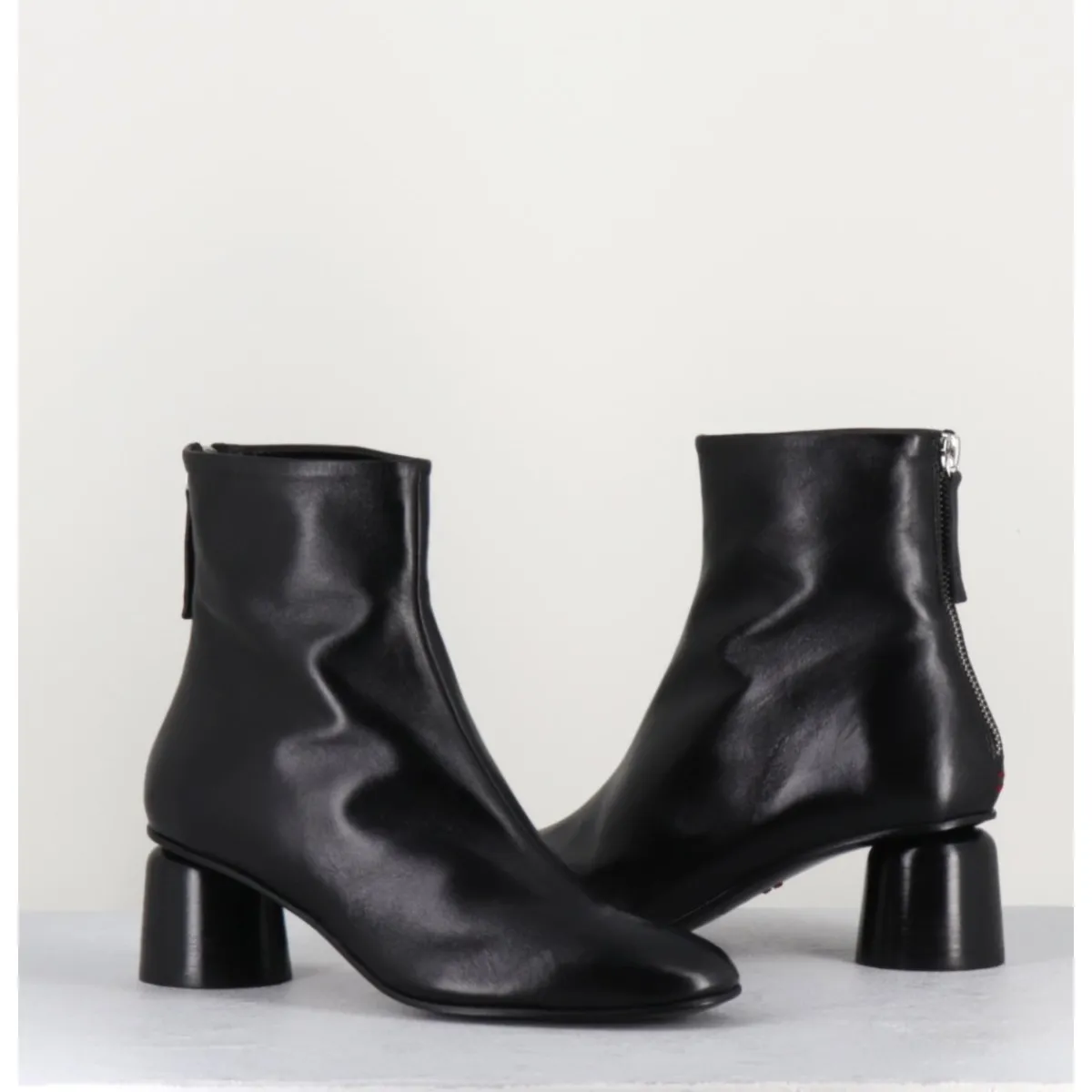 Boots^HALMANERA Boots en cuir petit talon 60s - ANYA13 BARON NERO NOIR