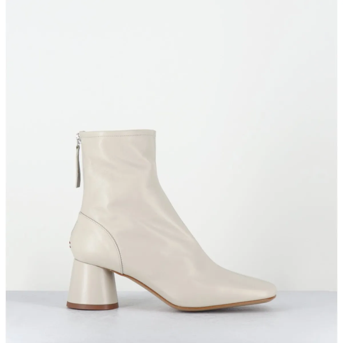 Boots^HALMANERA Boots en cuir souple cassé - CALA26 KID ROCCIA BLANC