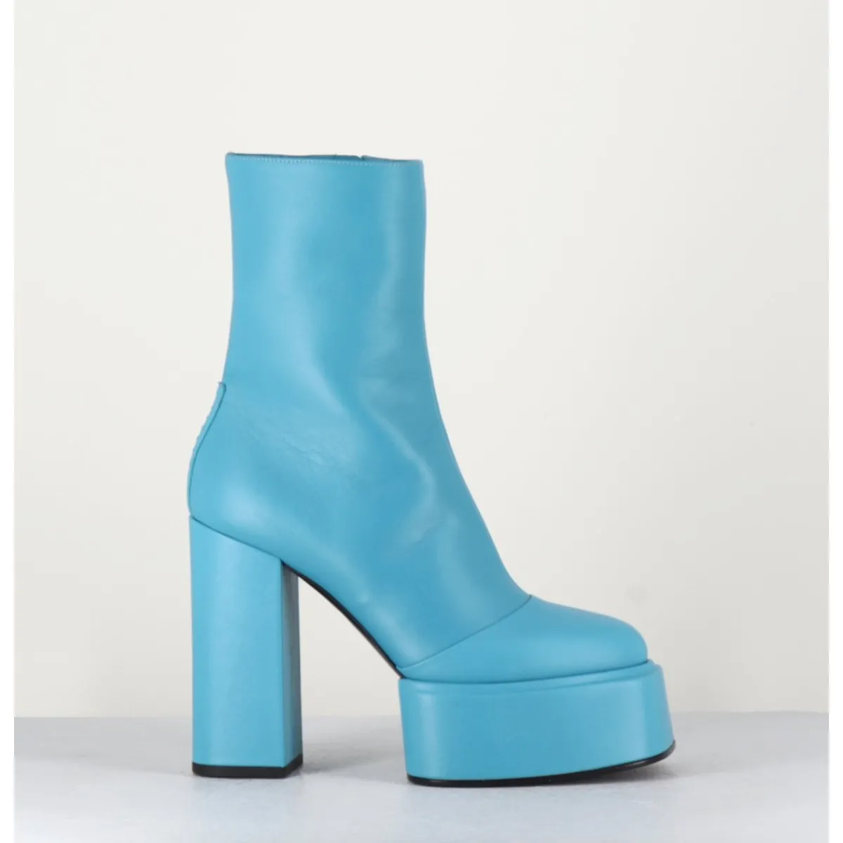 Boots | Plateformes^3JUIN Boots en cuir souple turquoise - IARA MOK ASH BLEU