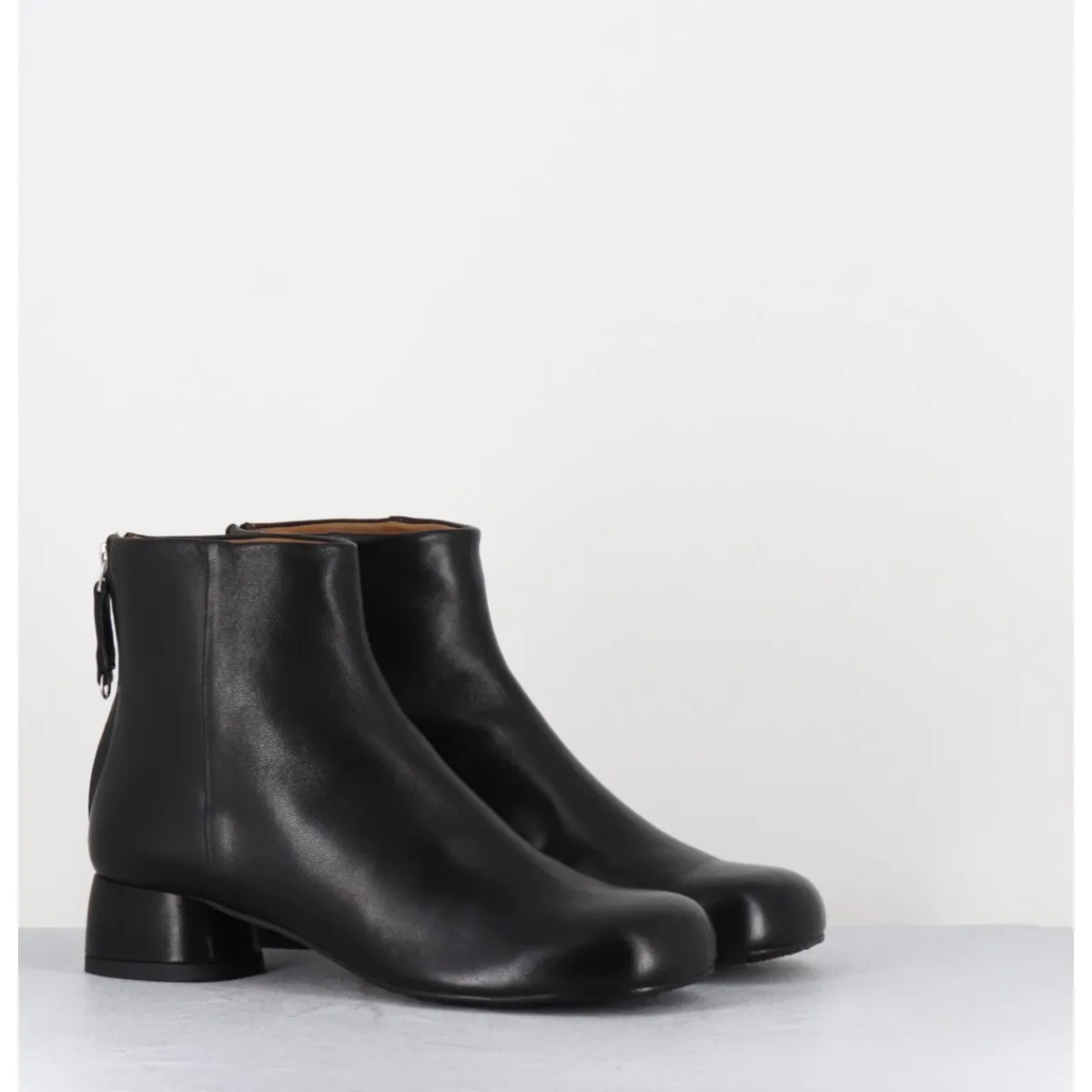 Boots^AUDLEY Boots en cuir souple petit talon - NORA NAPPA BLACK NOIR