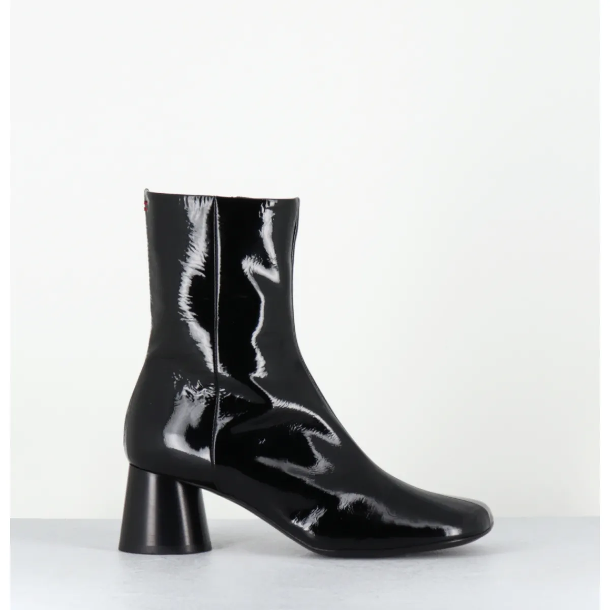 Boots^HALMANERA Boots en cuir vernis souple talon cylindrique - DANI04 MUNA NERO NOIR
