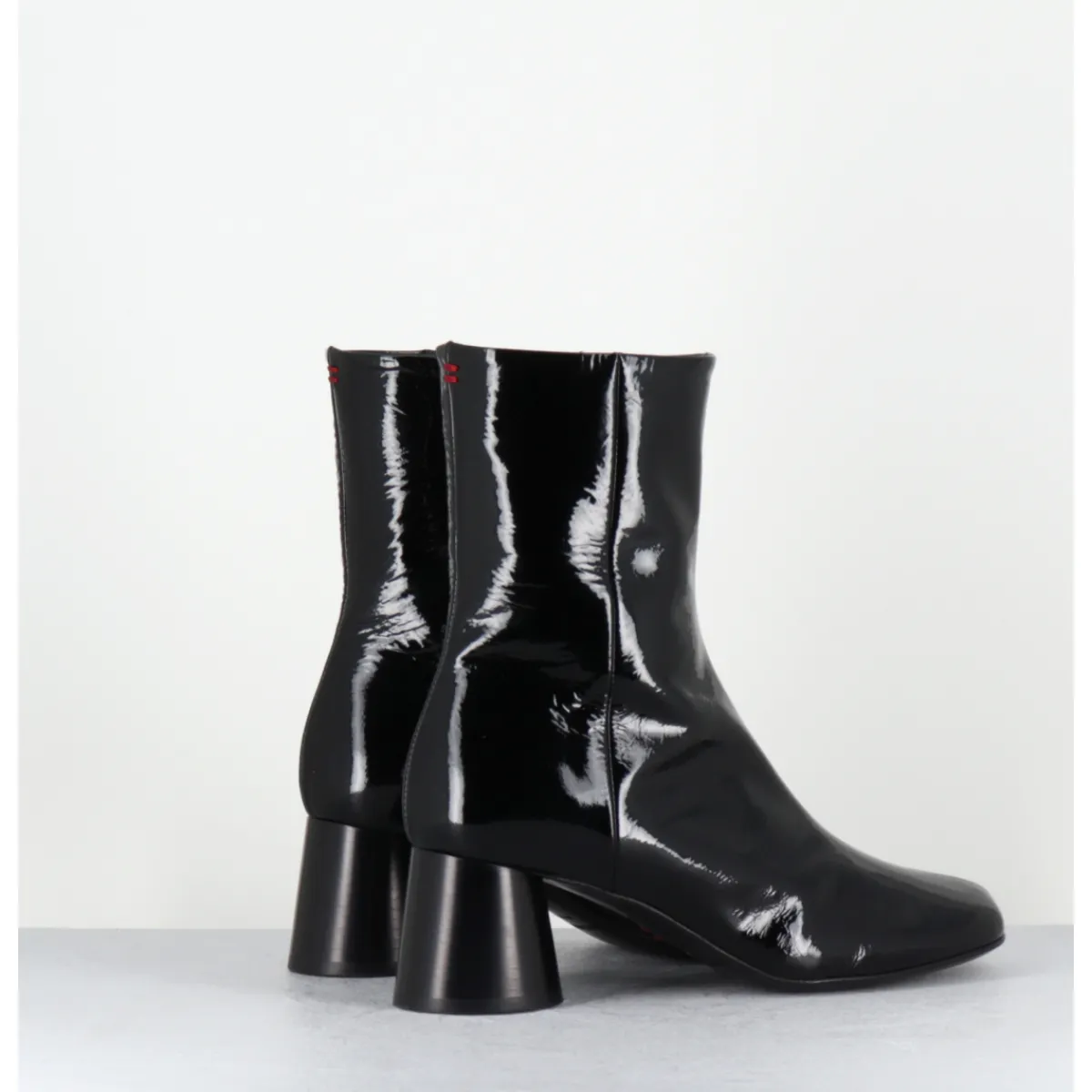 Boots^HALMANERA Boots en cuir vernis souple talon cylindrique - DANI04 MUNA NERO NOIR