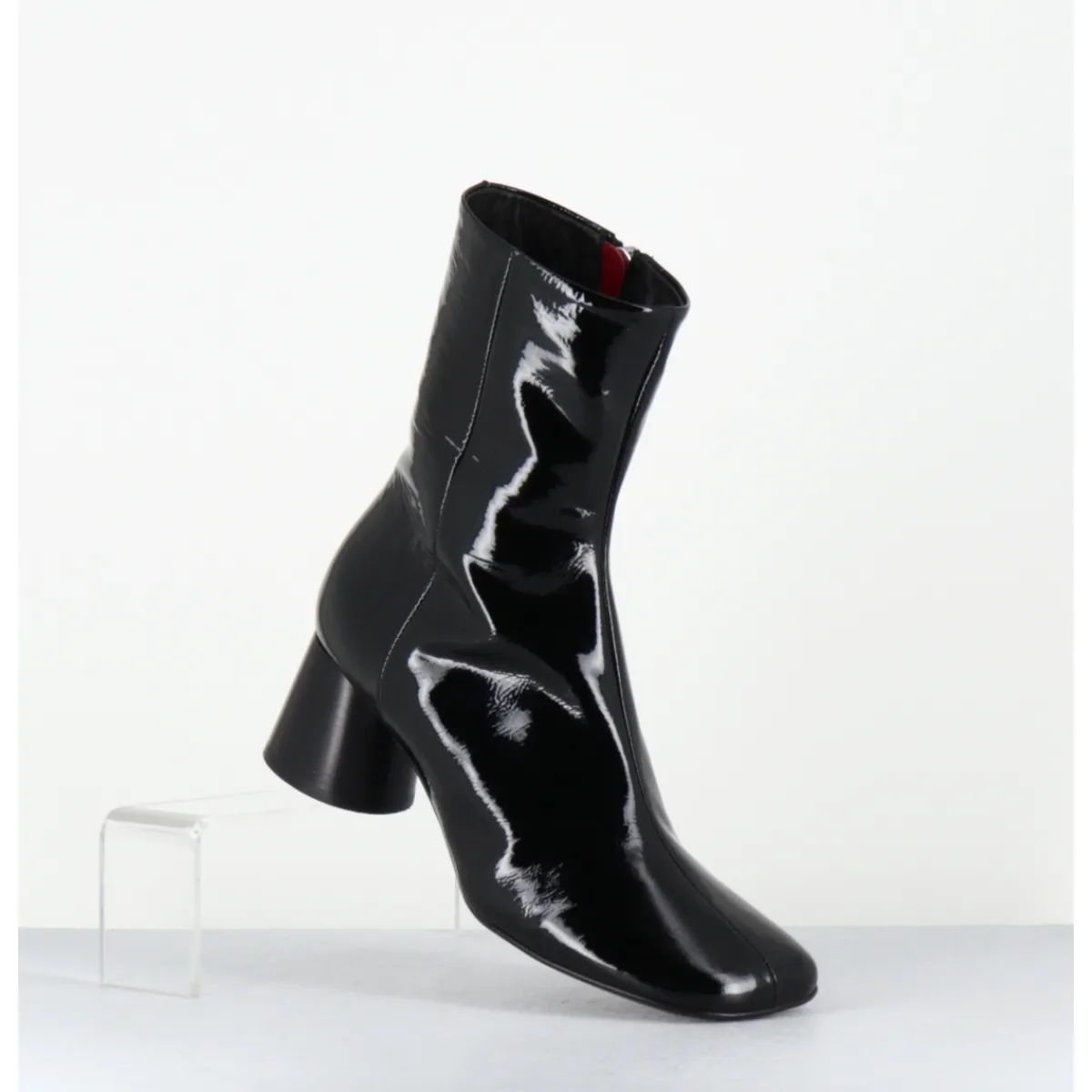 Boots^HALMANERA Boots en cuir vernis souple talon cylindrique - DANI04 MUNA NERO NOIR