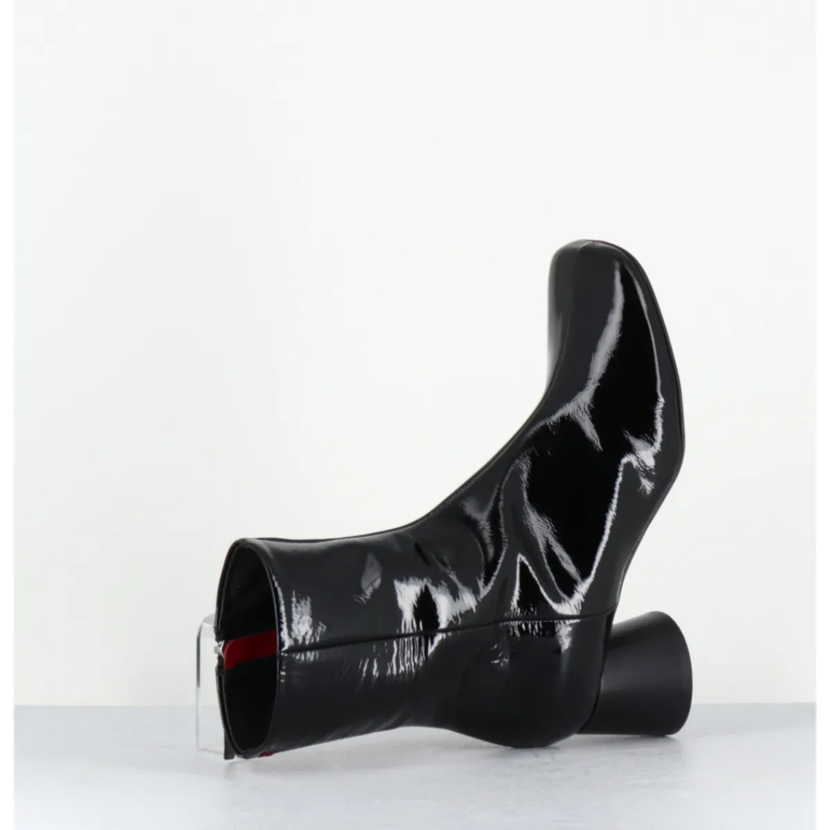 Boots^HALMANERA Boots en cuir vernis souple talon cylindrique - DANI04 MUNA NERO NOIR