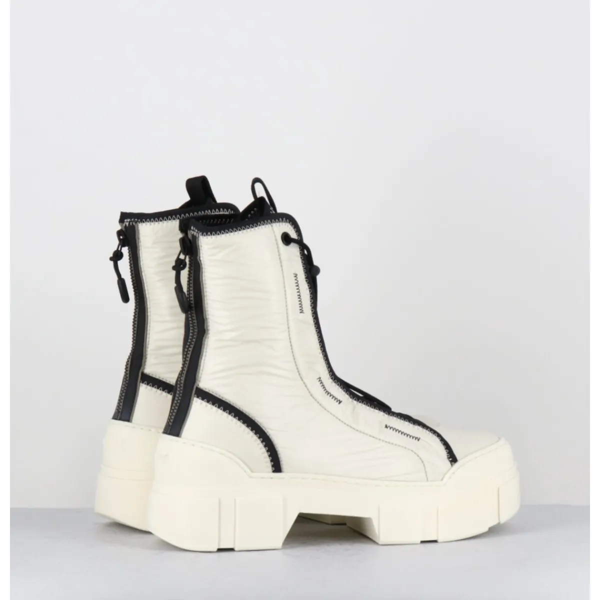 Boots^VIC MATIE Boots en nylon cassé & élastique réglable - 1D7300D SILK WIRE BLANC
