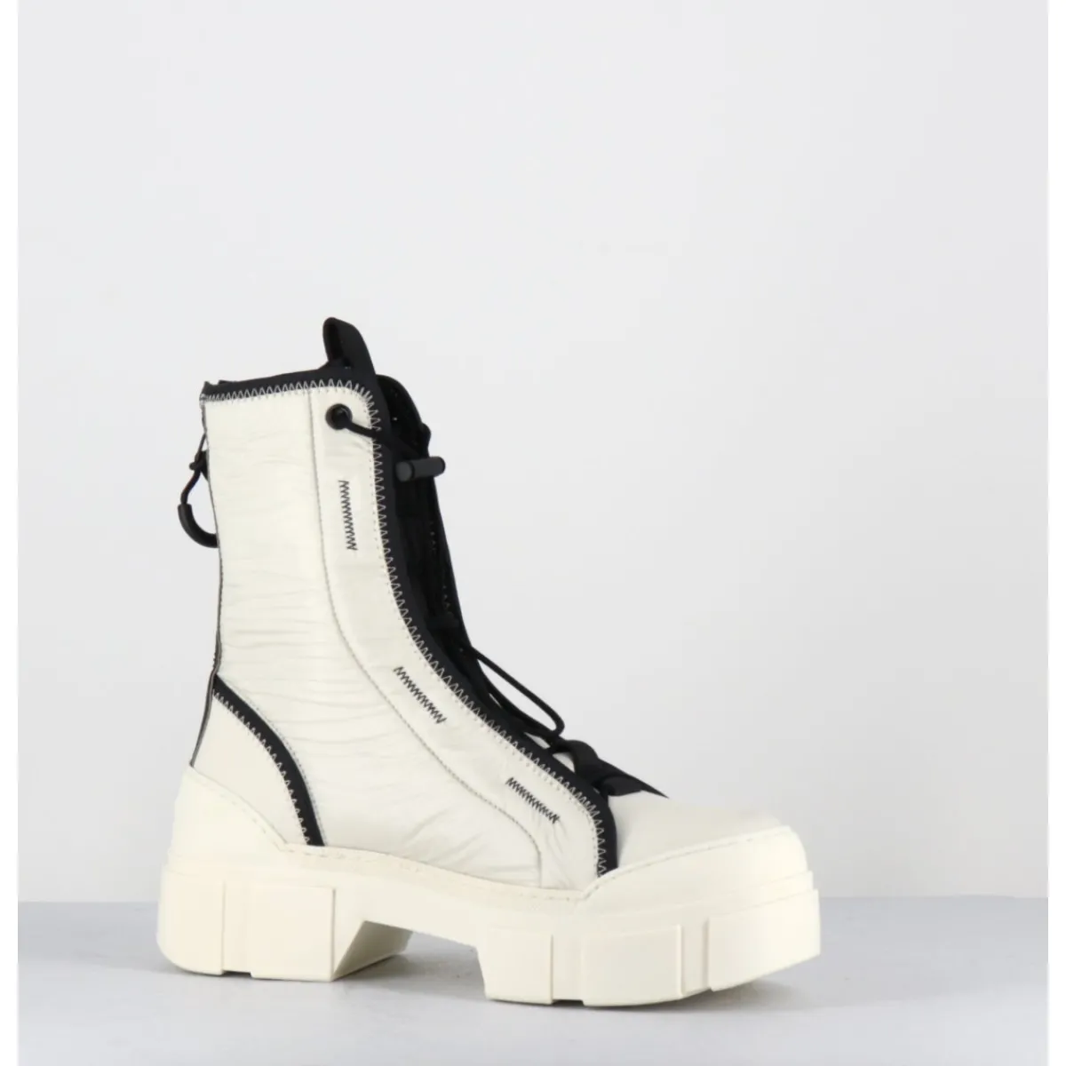 Boots^VIC MATIE Boots en nylon cassé & élastique réglable - 1D7300D SILK WIRE BLANC