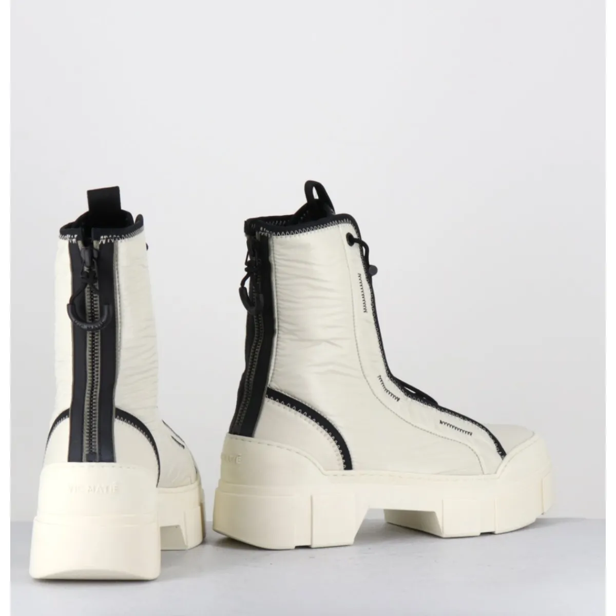 Boots^VIC MATIE Boots en nylon cassé & élastique réglable - 1D7300D SILK WIRE BLANC