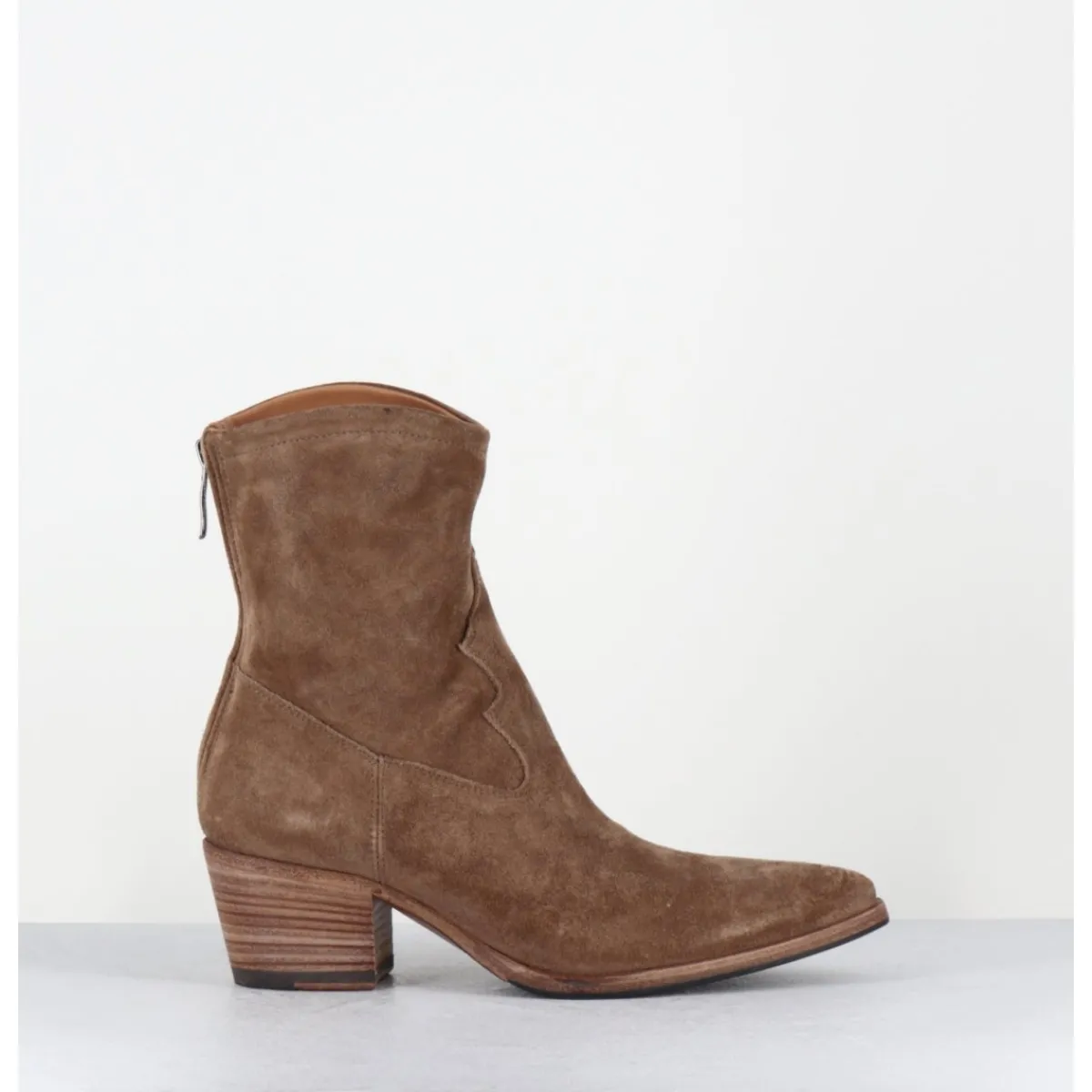 Boots | Santiags^ALBERTO FASCIANI Boots esprit santiag en daim souple - VENERE 48035 FARRO CAMEL