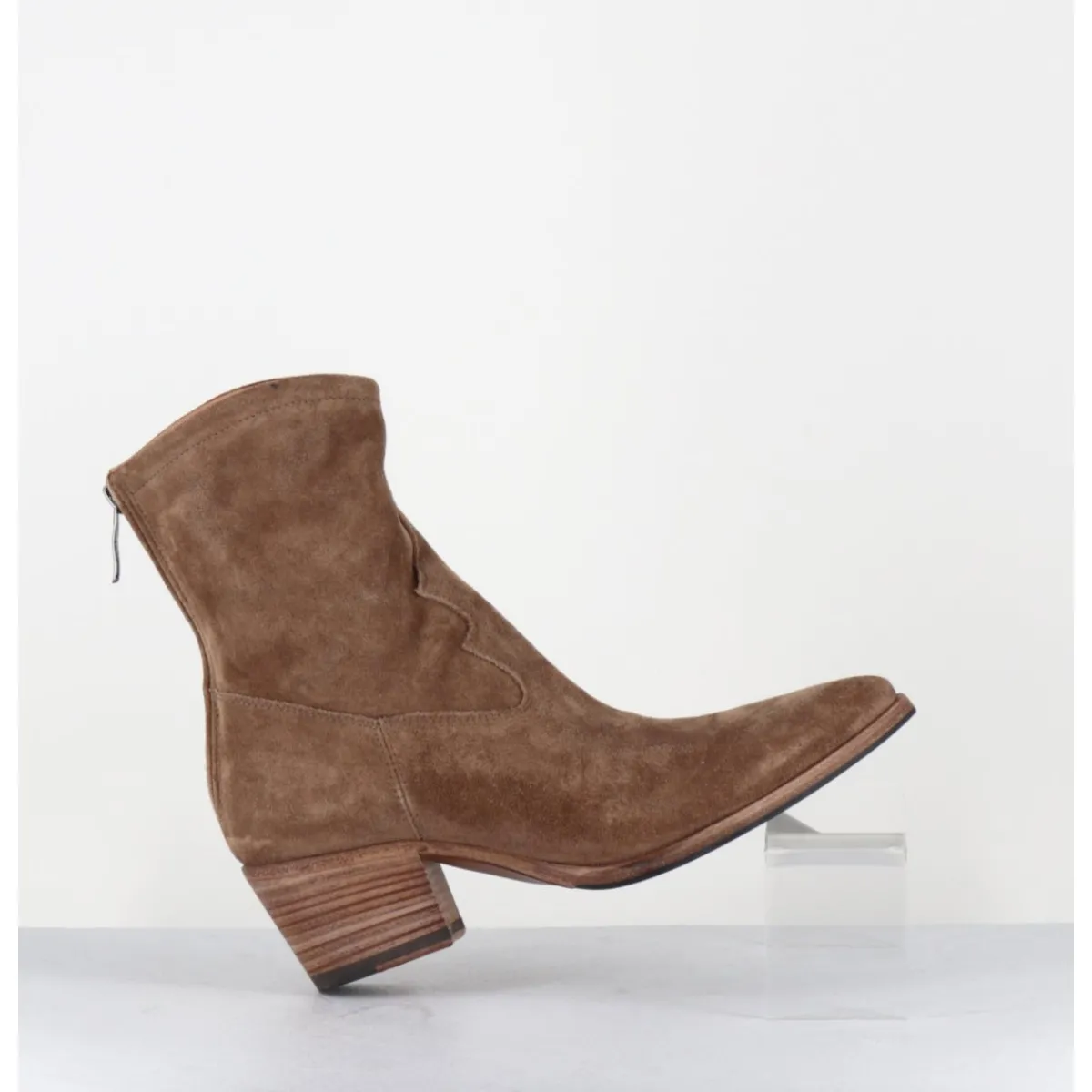 Boots | Santiags^ALBERTO FASCIANI Boots esprit santiag en daim souple - VENERE 48035 FARRO CAMEL