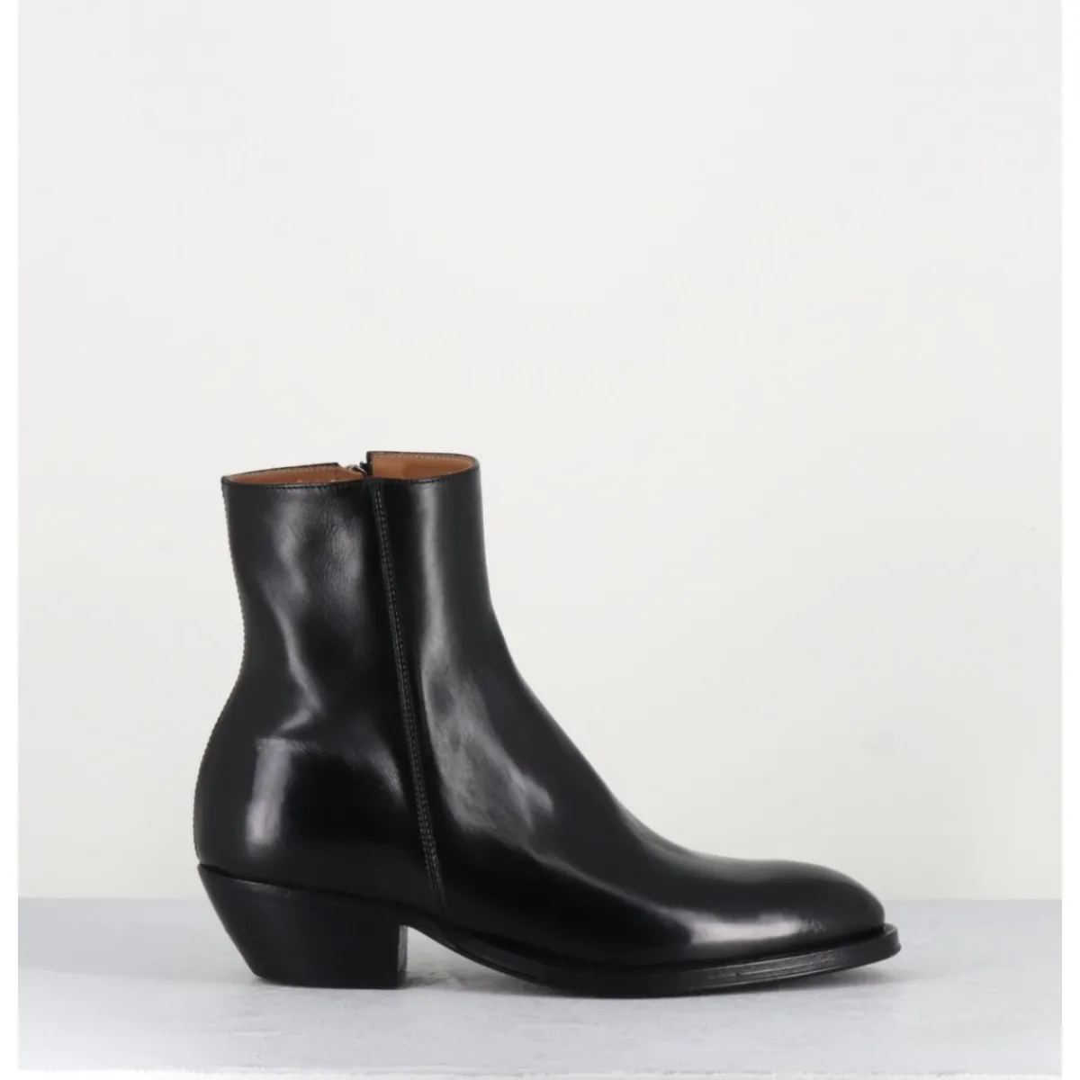 Boots | Santiags^ALBERTO FASCIANI Boots esprit santiags en cuir - AMINA58027 BLACK NOIR