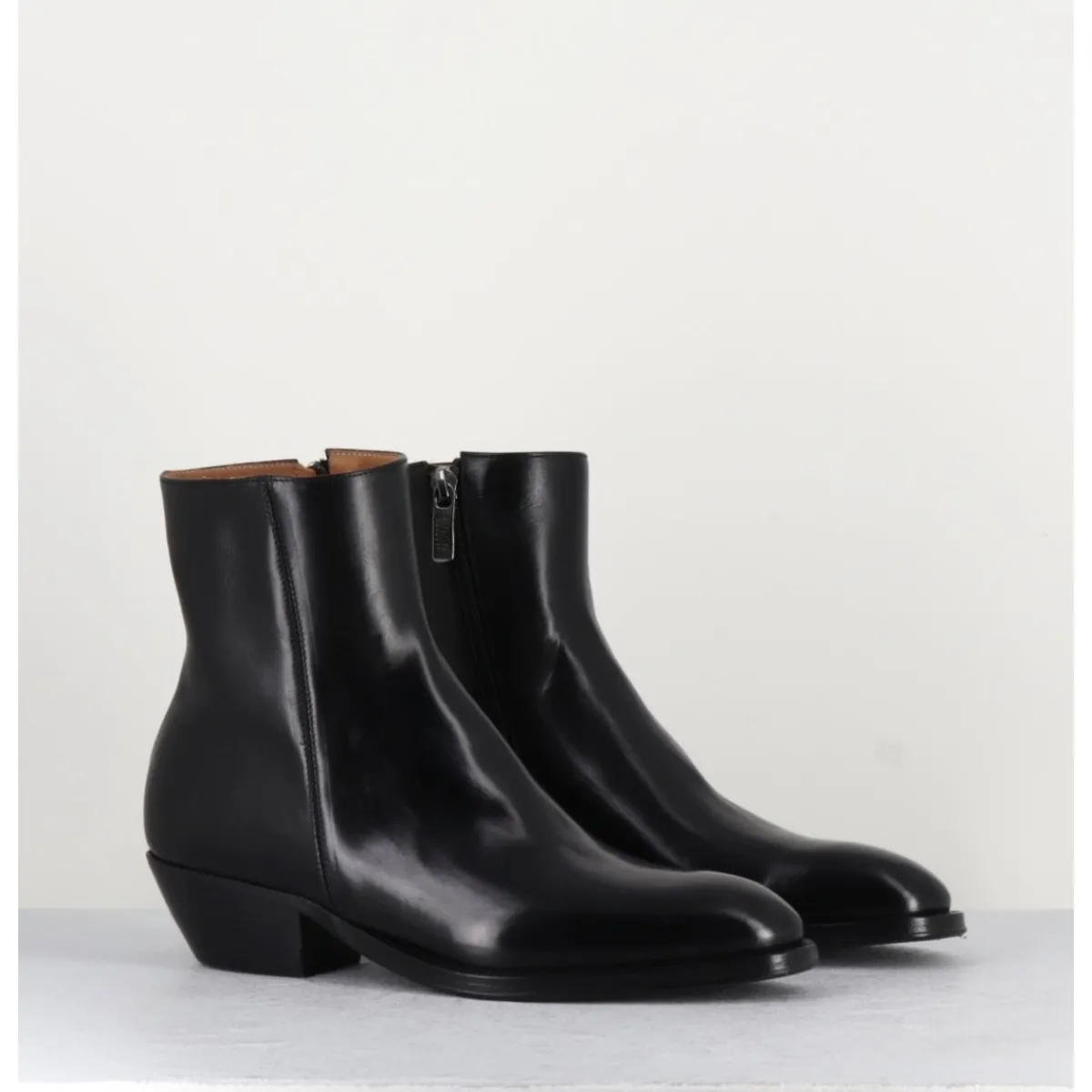 Boots | Santiags^ALBERTO FASCIANI Boots esprit santiags en cuir - AMINA58027 BLACK NOIR