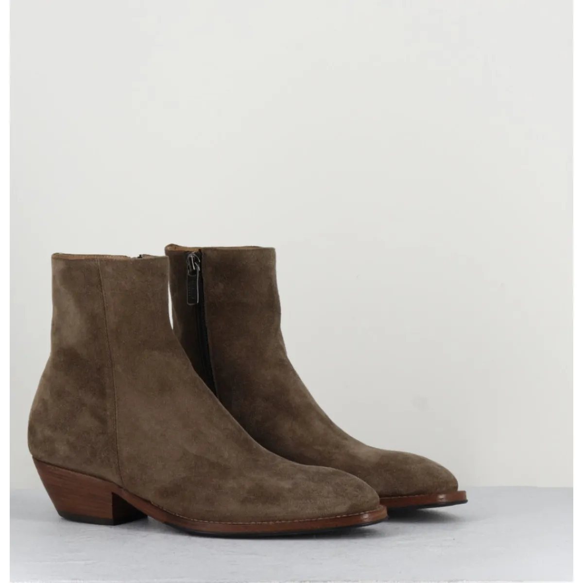 Boots | Santiags^ALBERTO FASCIANI Boots esprit santiags en daim taupe - AMINA58027 SAMBUCO CAMEL