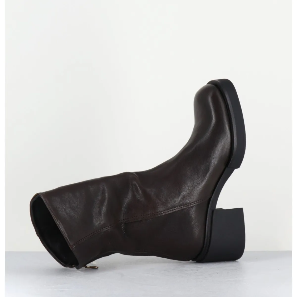 Boots | Bikers^GARRICE LAB Boots légères esprit biker en cuir - YAMA LAVATO MORO MARRON