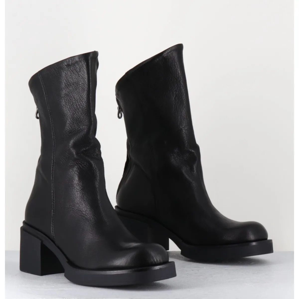Boots | Bikers^GARRICE LAB Boots légères esprit biker en cuir - YAMA LAVATO NERO NOIR