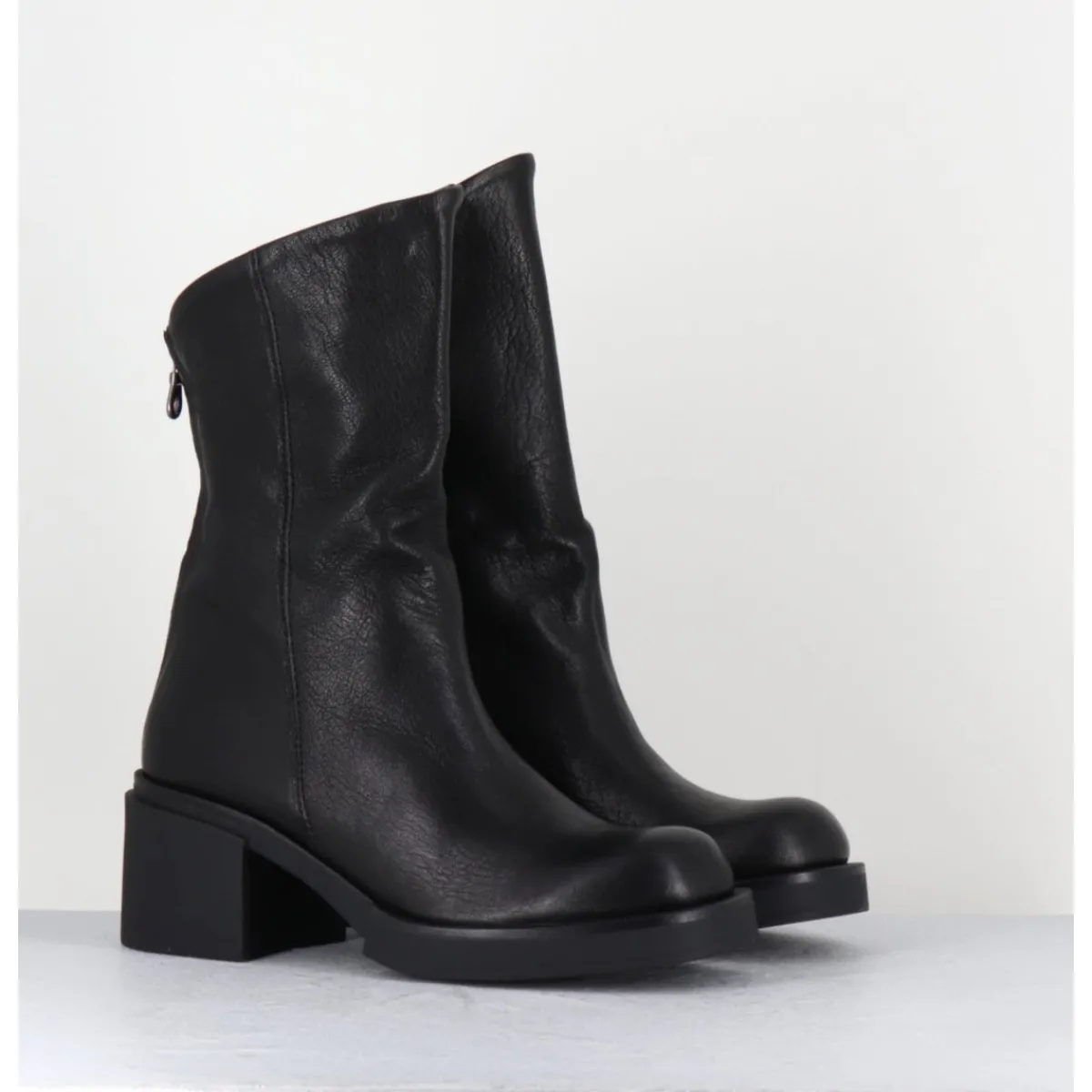 Boots | Bikers^GARRICE LAB Boots légères esprit biker en cuir - YAMA LAVATO NERO NOIR