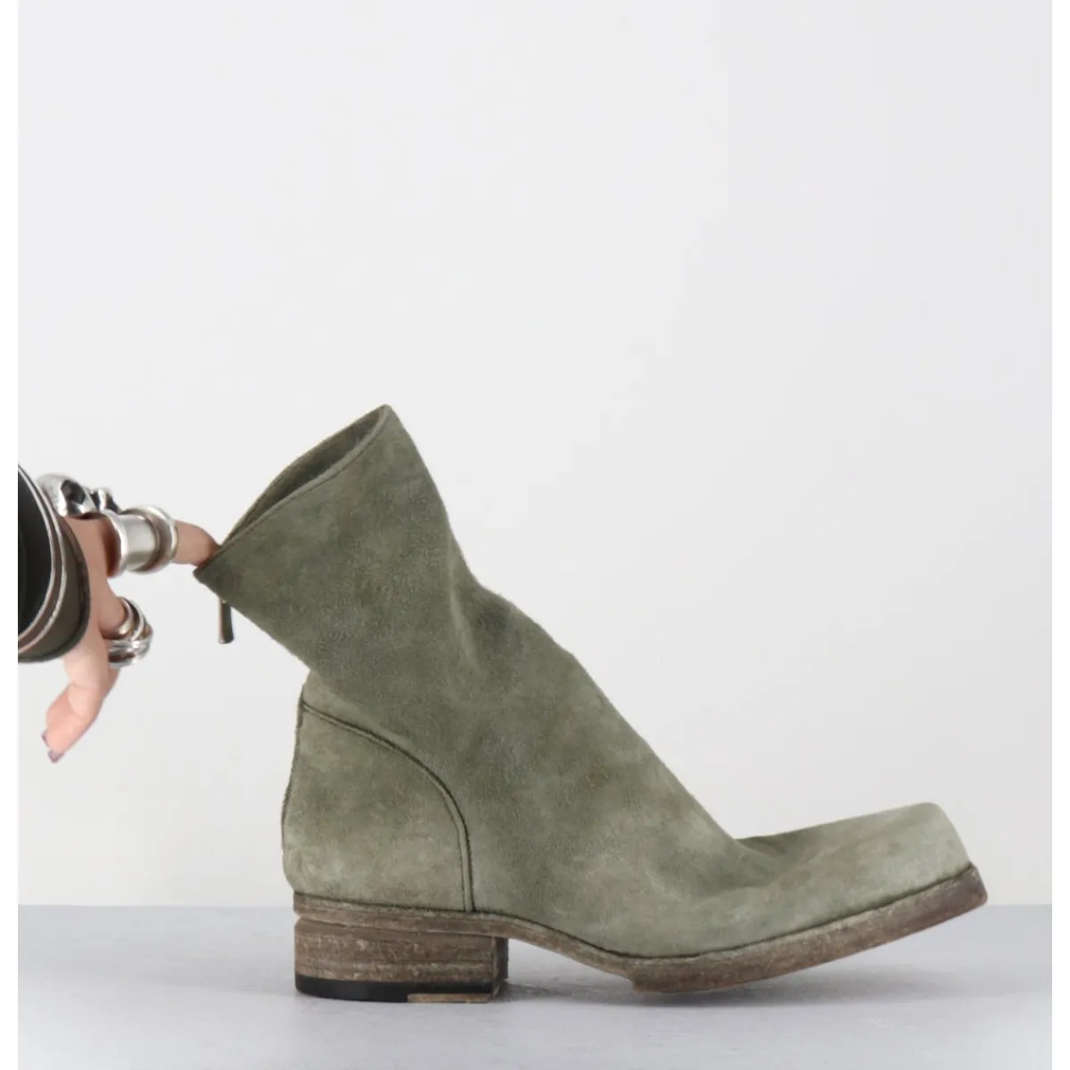 Boots^SHOTO Boots ligne avant-garde en daim lavé kaki - 51798 VERDE WASHED