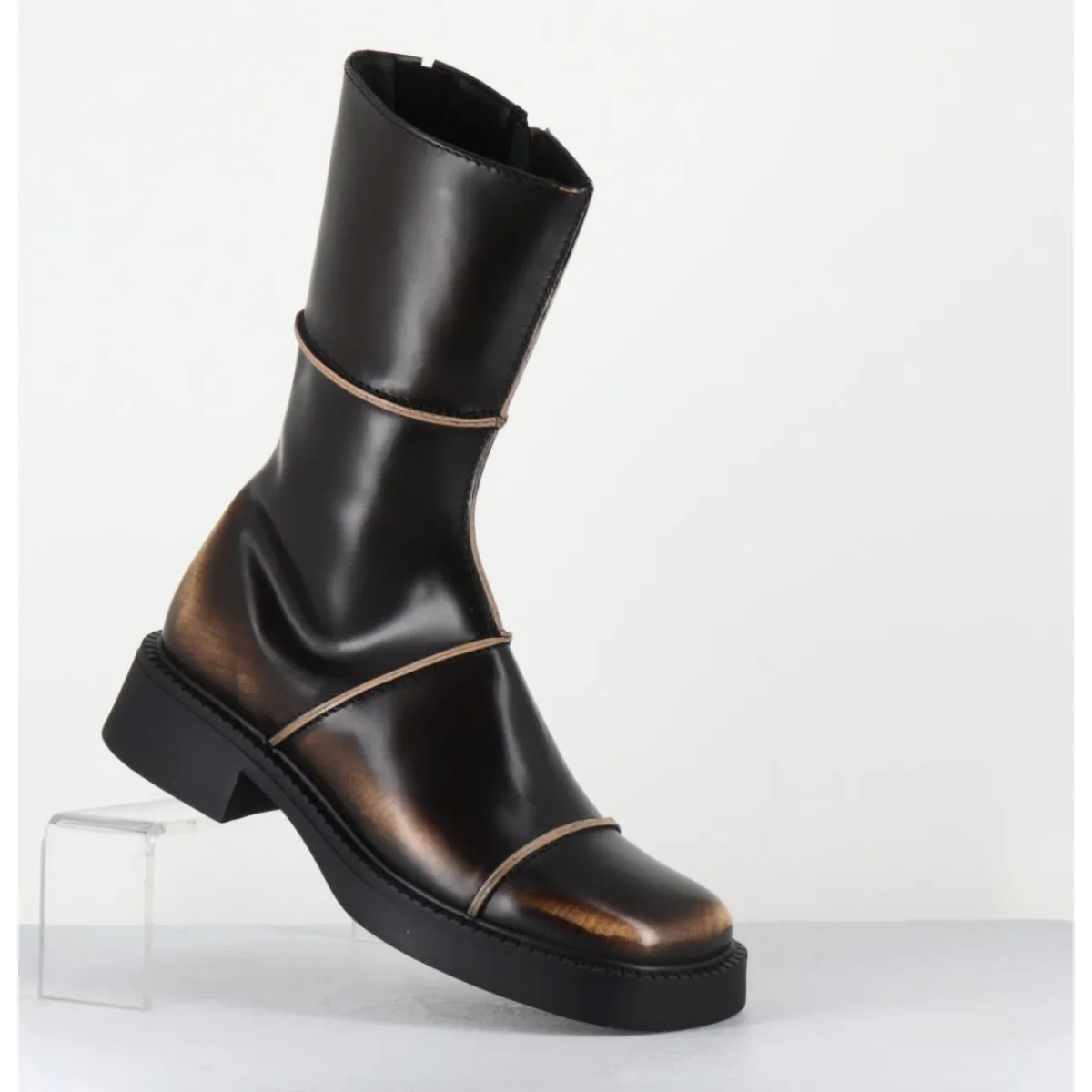 Boots^E8 BY MIISTA Boots & beige bout carré 90s - DAHLIA BROWN BOOTS MARRON